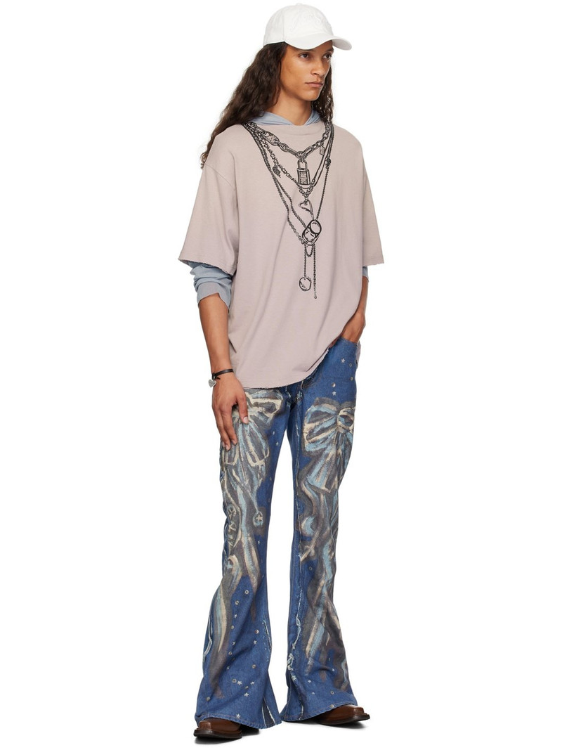 Acne Studios Blue Printed Jeans outlook
