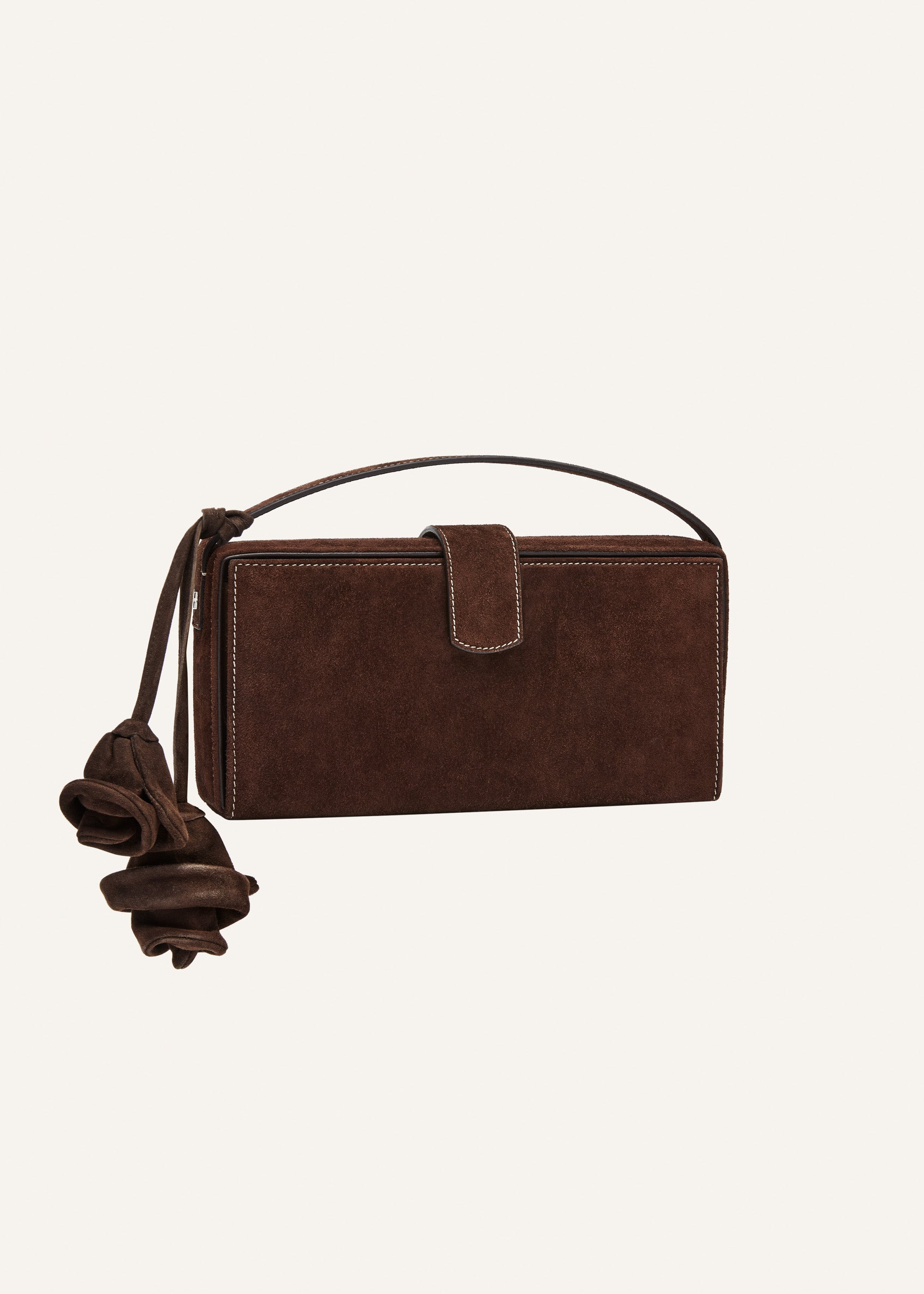 Apolonia bag in brown suede with flower charm - 2