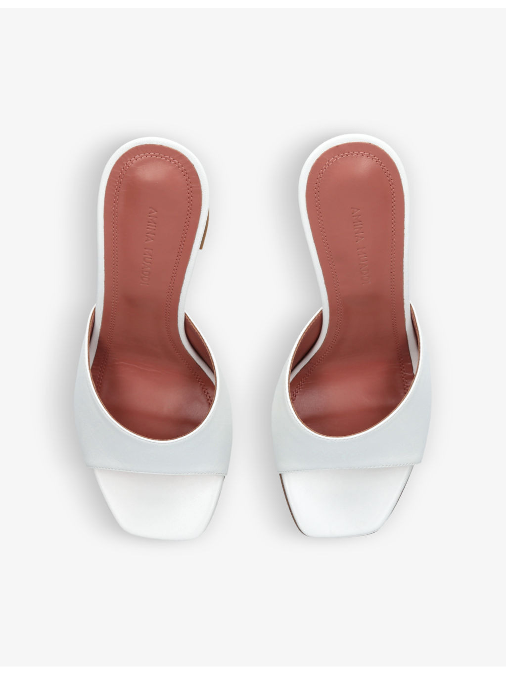 Lupita brand-logo leather heeled courts - 2