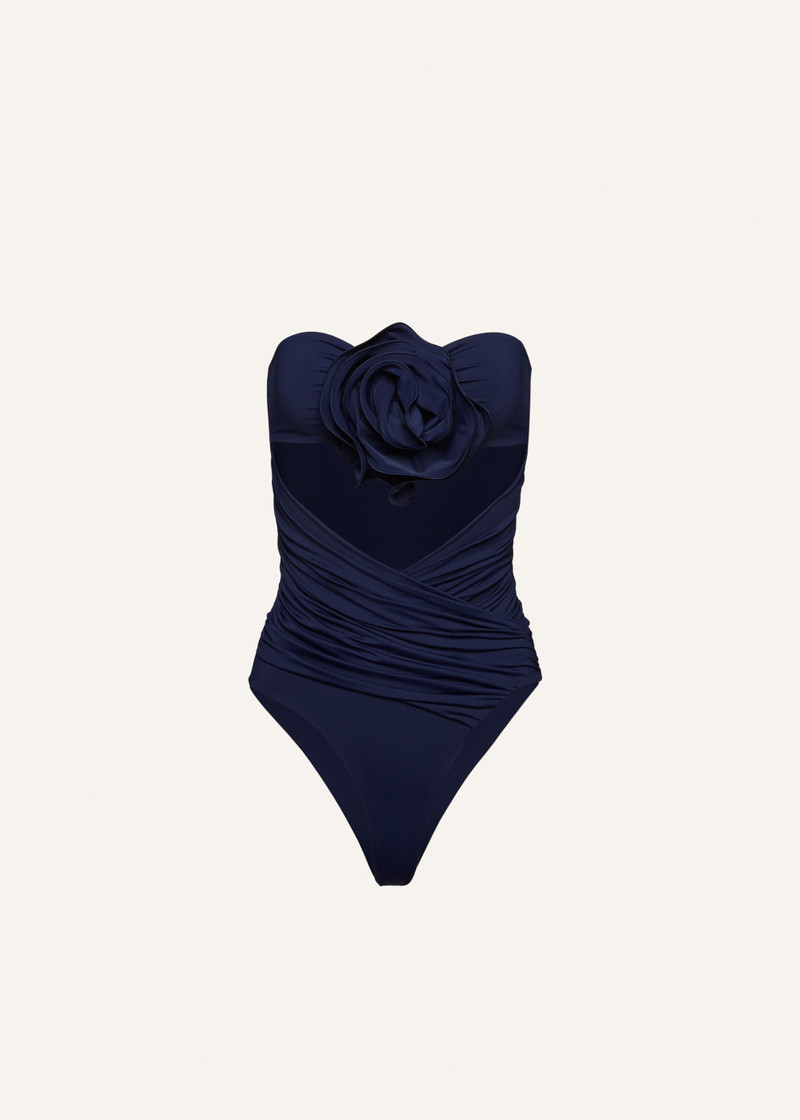 스트랩없는 컷 아웃 appliquéd ruched 수영복 이름 * - 1