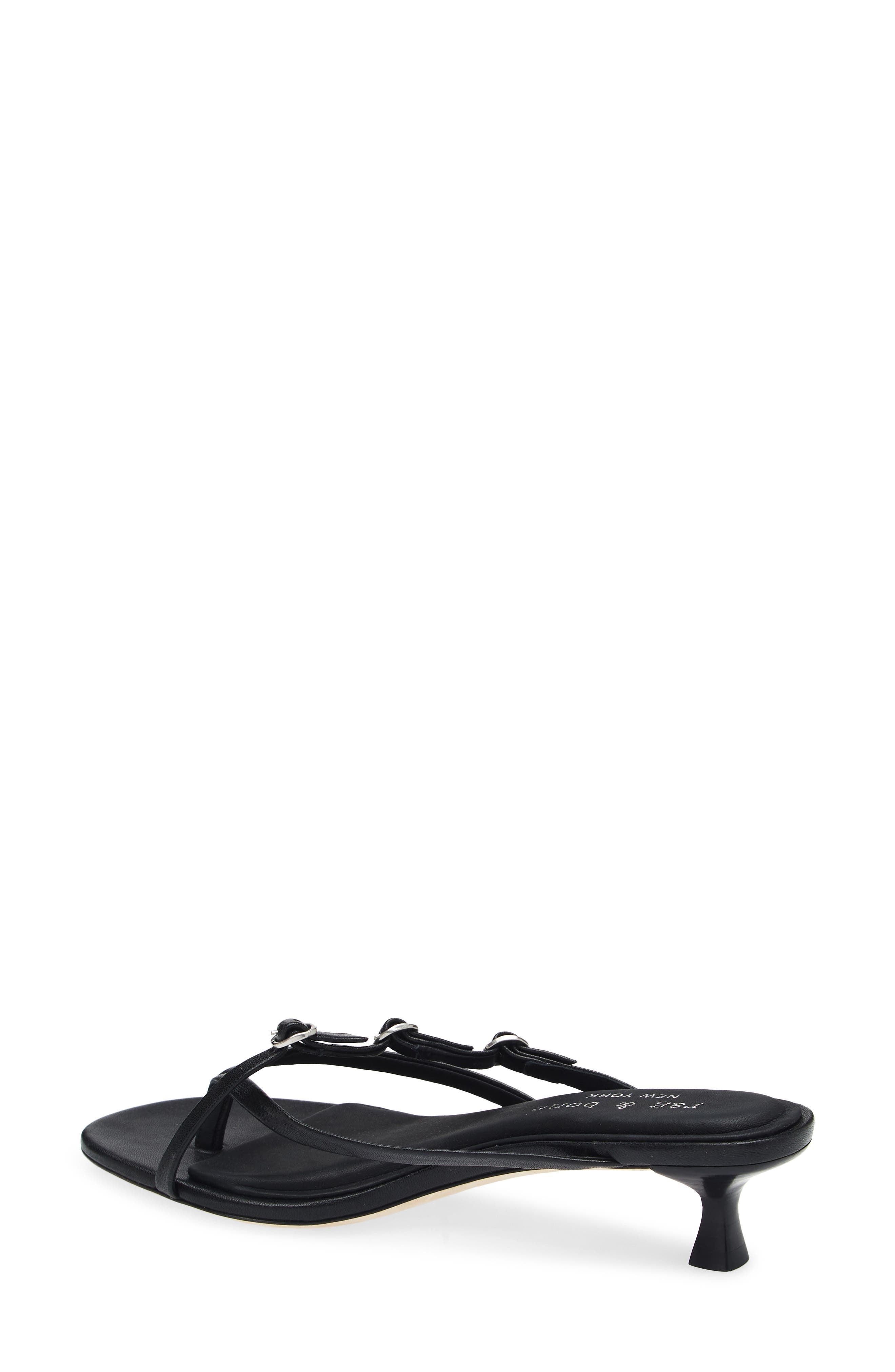 rag & bone Sammie Buckle Kitten Heel Slide Sandal in Black at Nordstrom - 2