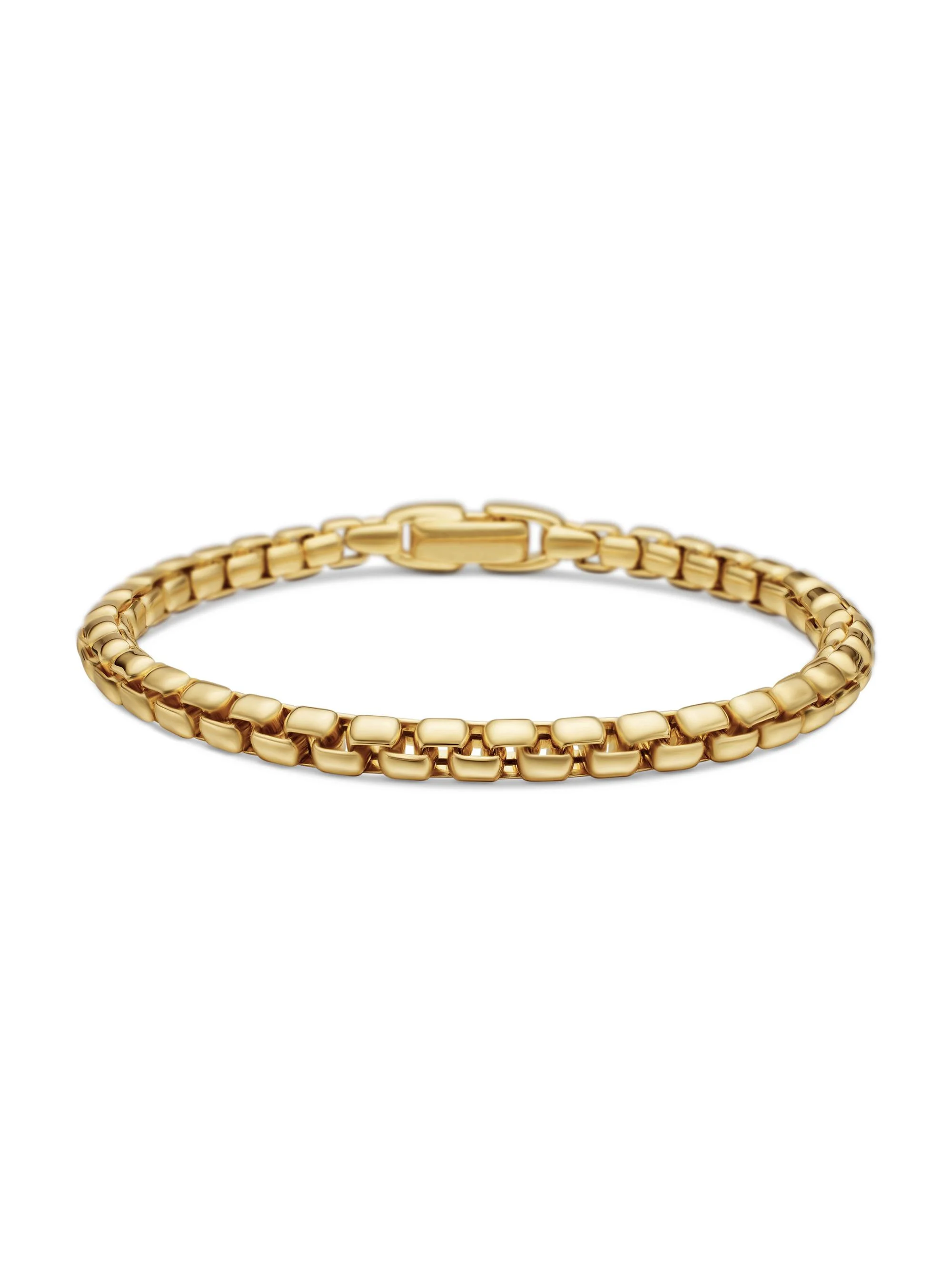 Men's Box Chain Bracelet in 18K Yellow Gold, 5mm - Gold - 1