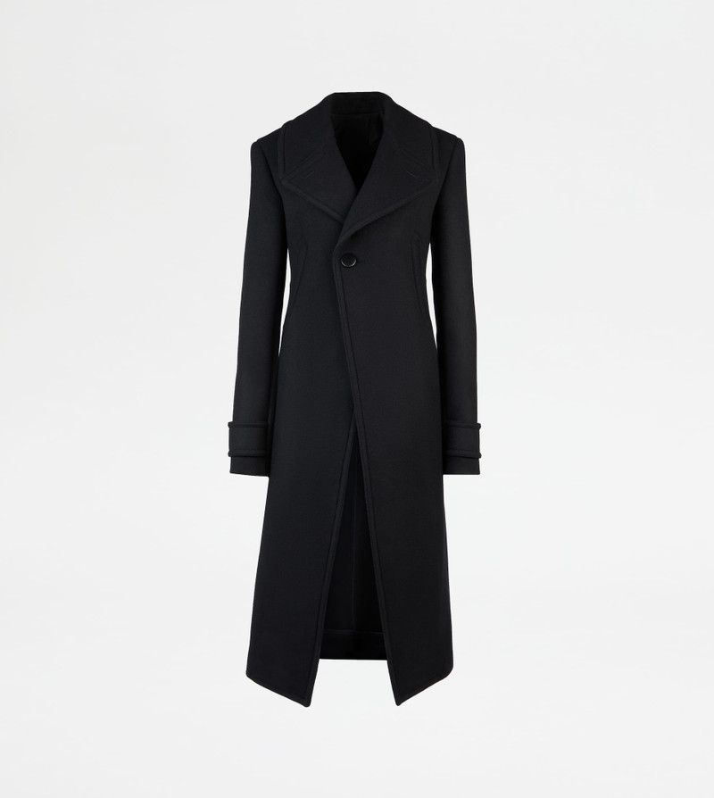COAT IN WOOL - BLACK 1