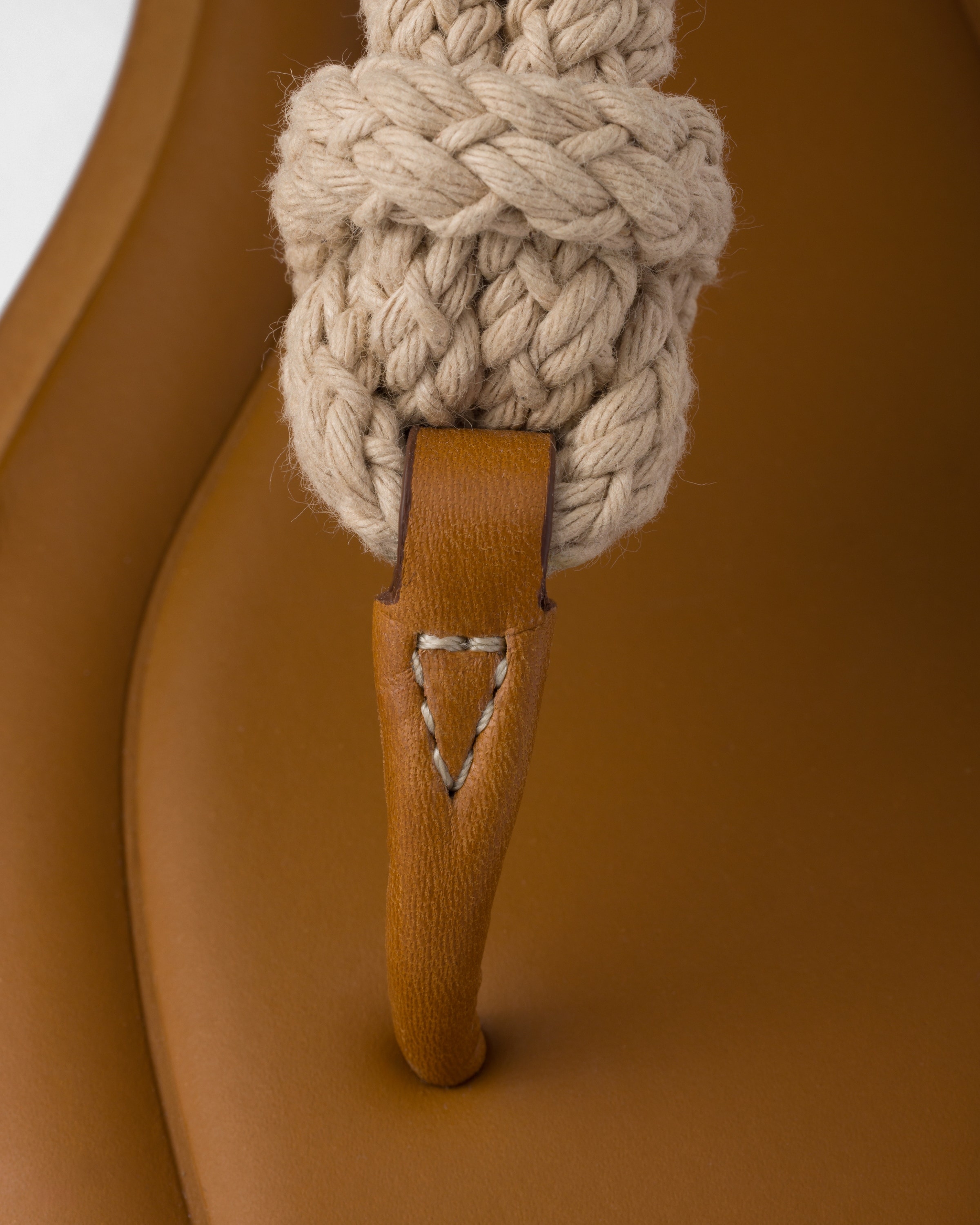 Leather and cord thong sandals - 6