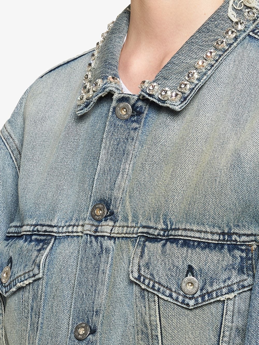 distressed denim jacket - 5