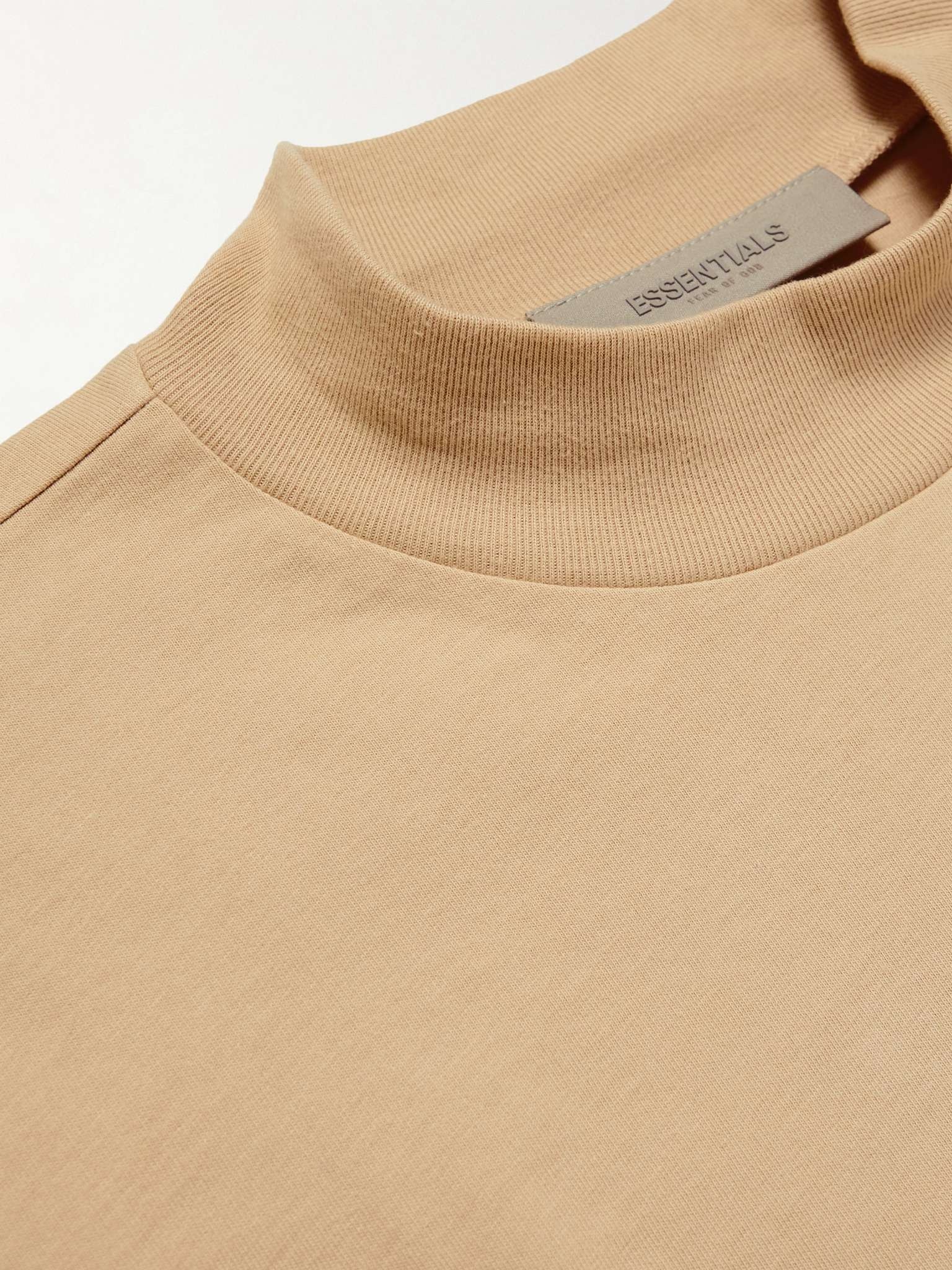 Logo-Appliquéd Cotton-Jersey Mock-Neck T-Shirt - 5
