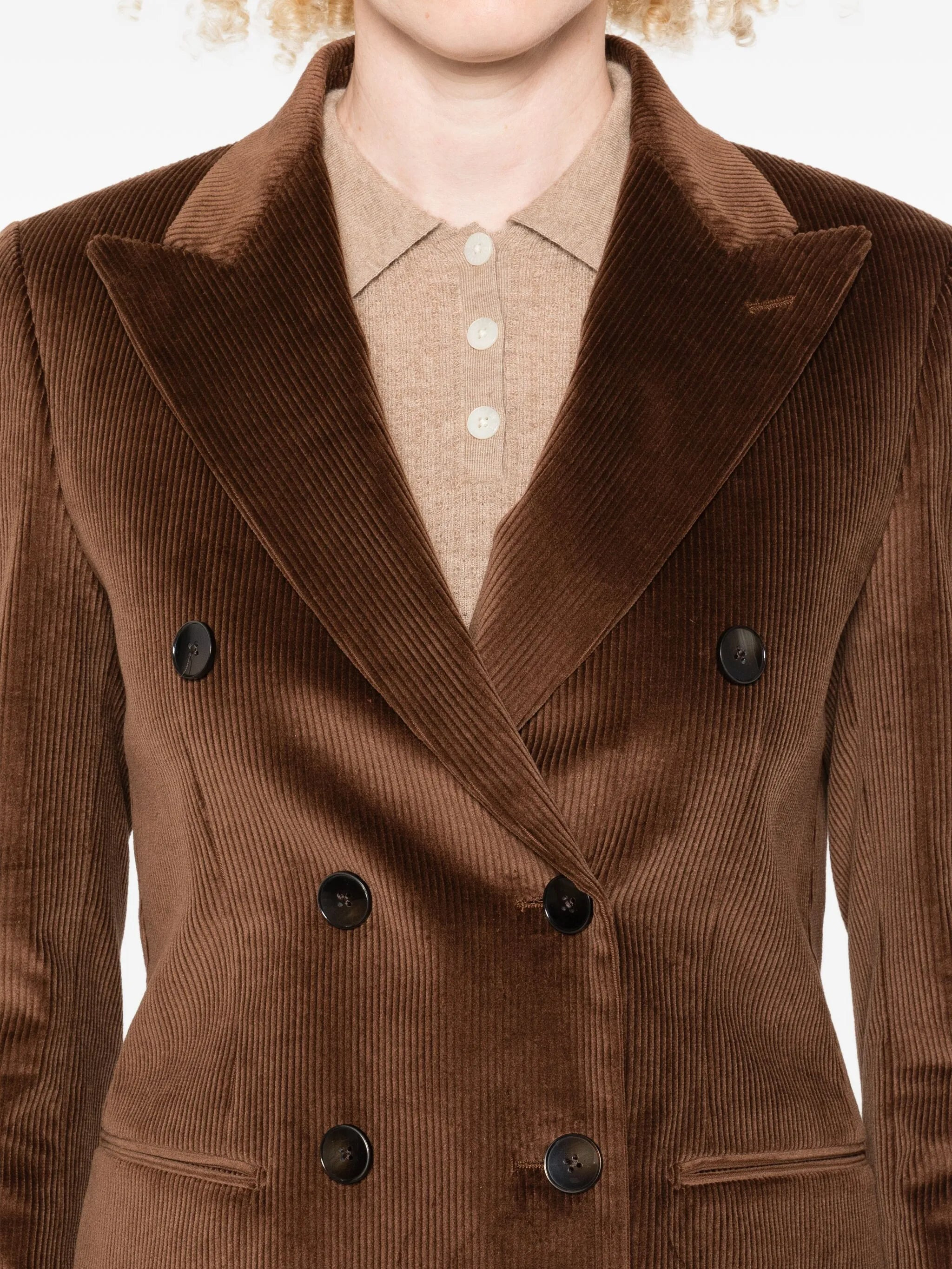 Lardini Double-breasted Corduroy Blazer - 4