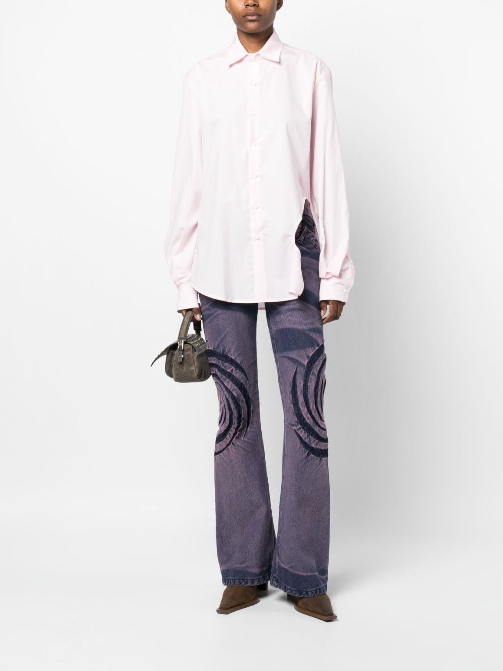 cut-out long-sleeve shirt - 2