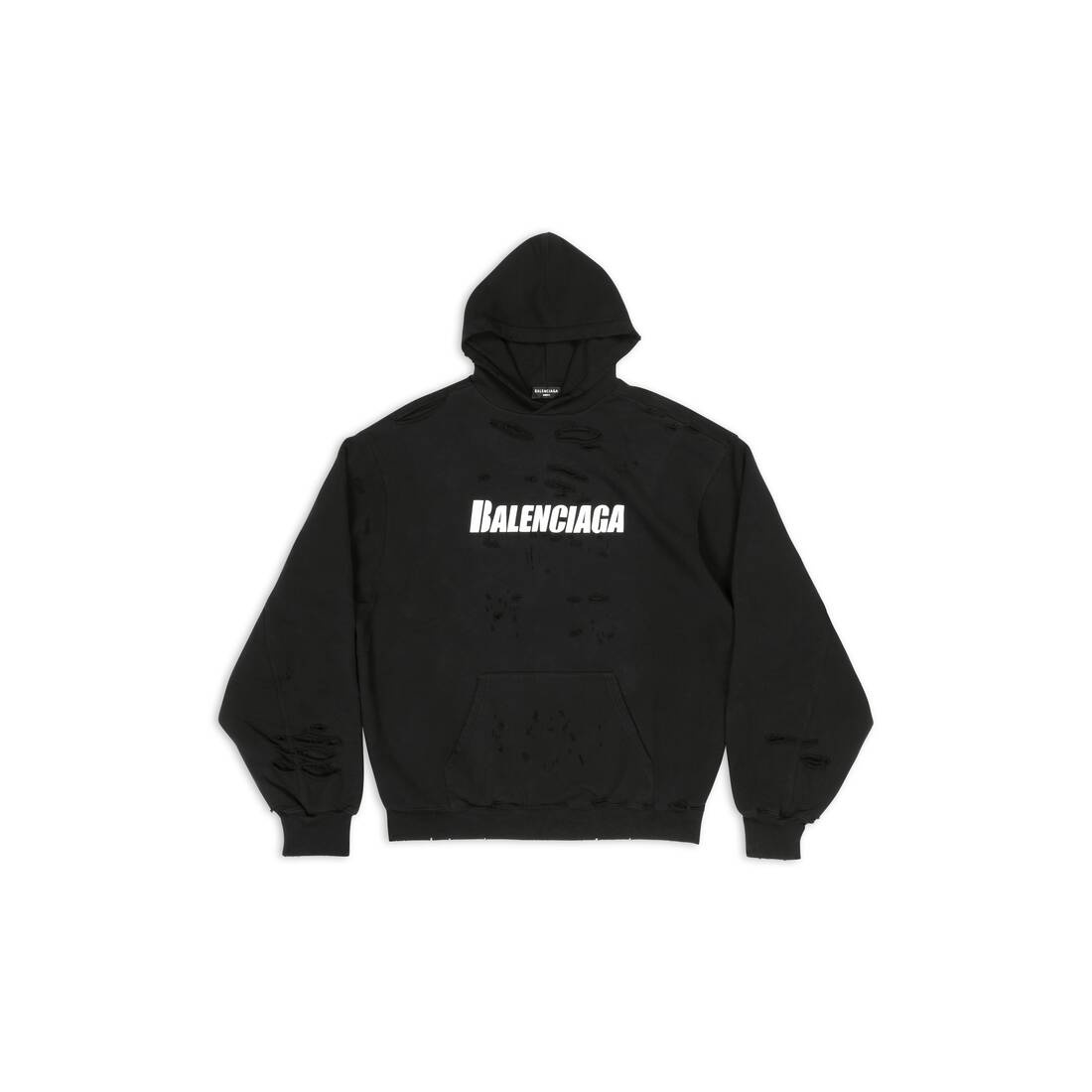 Destroyed Hoodie in Black - 1