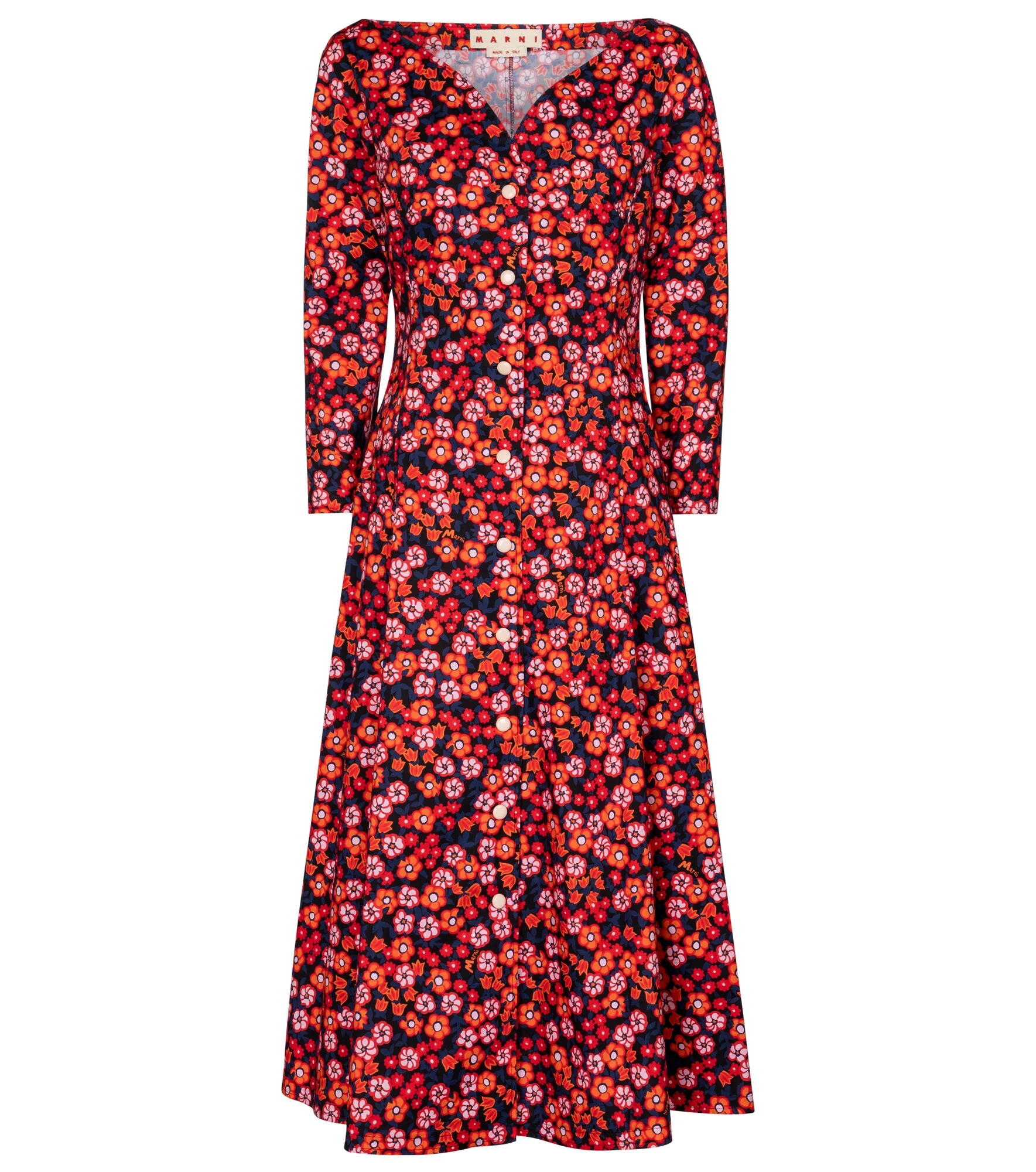 Floral cotton midi dress - 1
