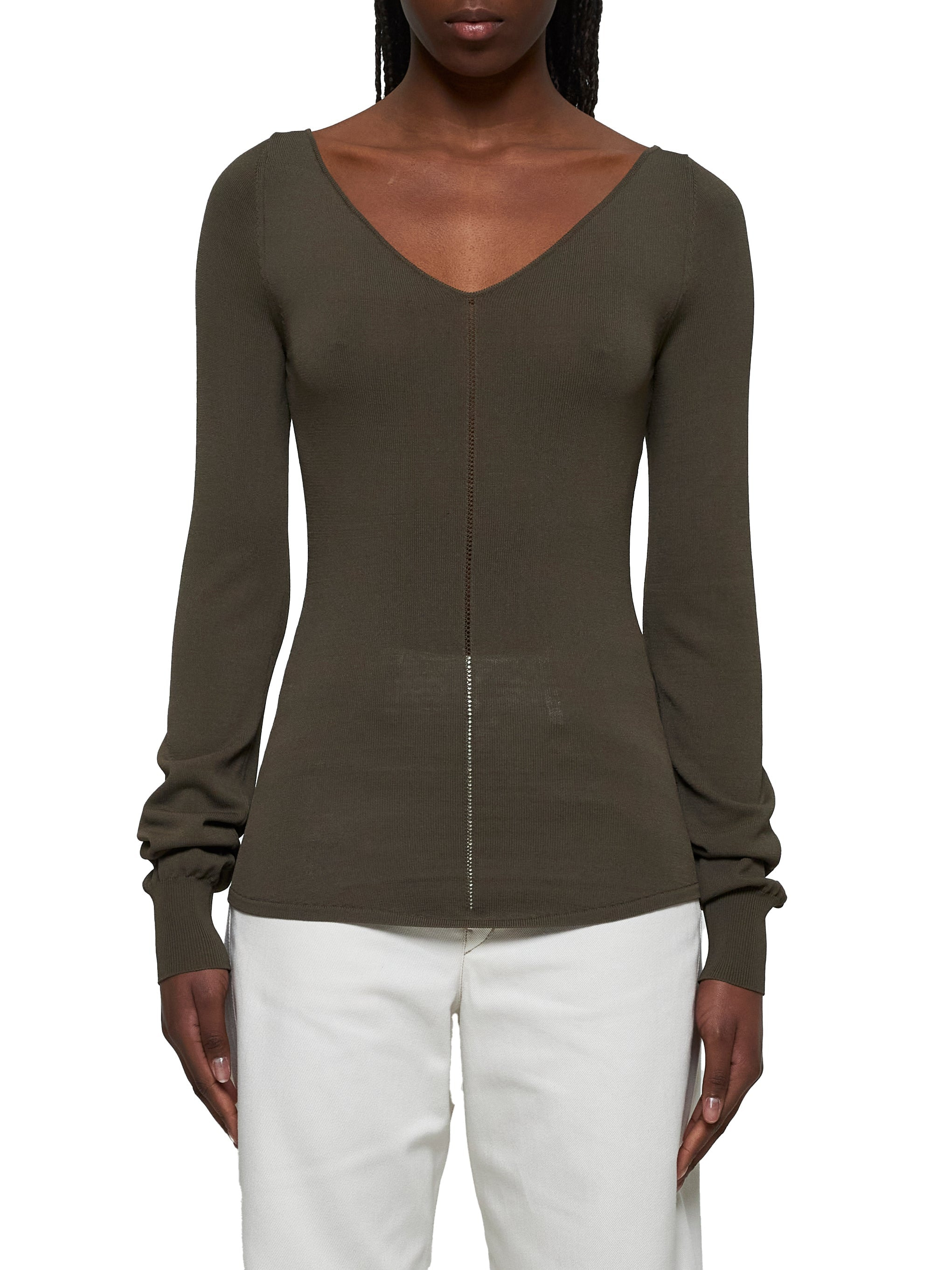 Lemaire Women Green Knit Top - 3