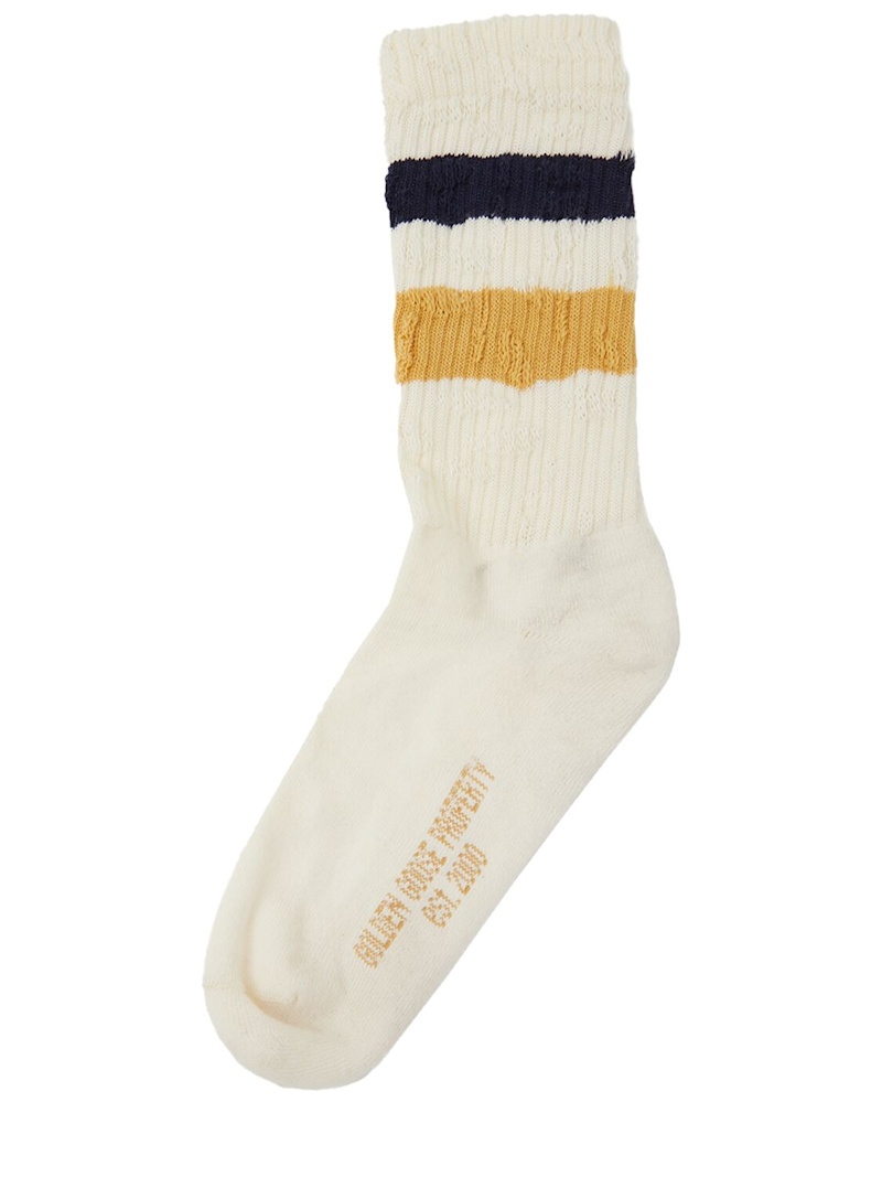 Striped cotton blend ribbed socks - 3