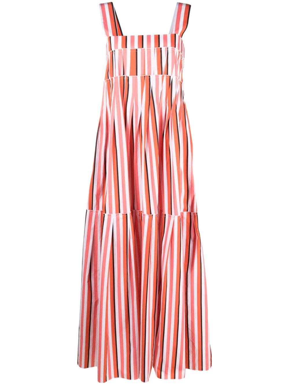 sleeveless striped long dress - 1