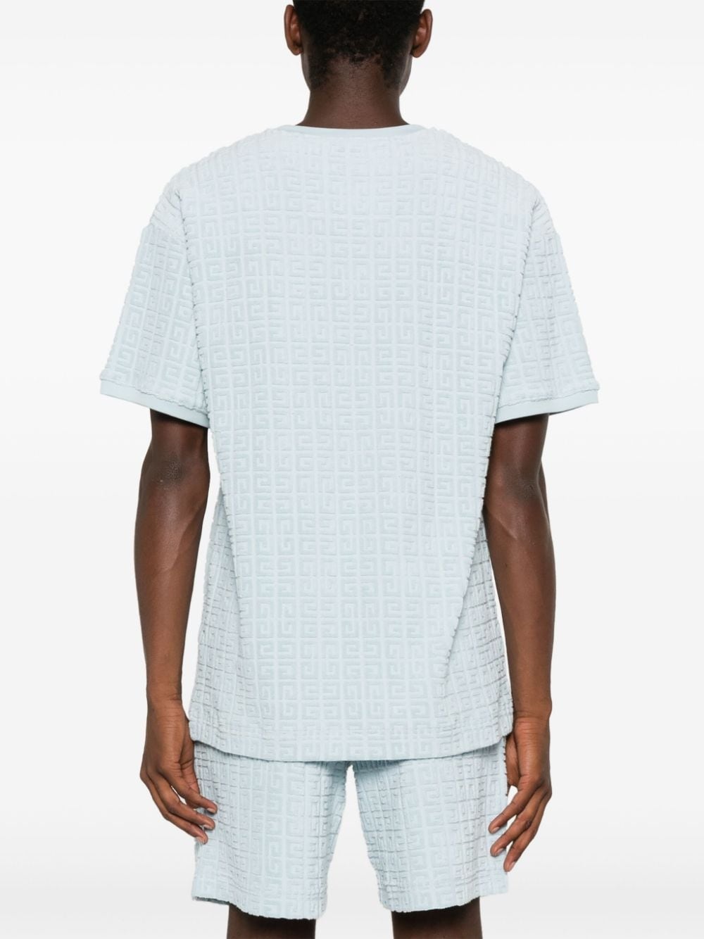 jacquard-pattern towelling-finish T-shirt - 4