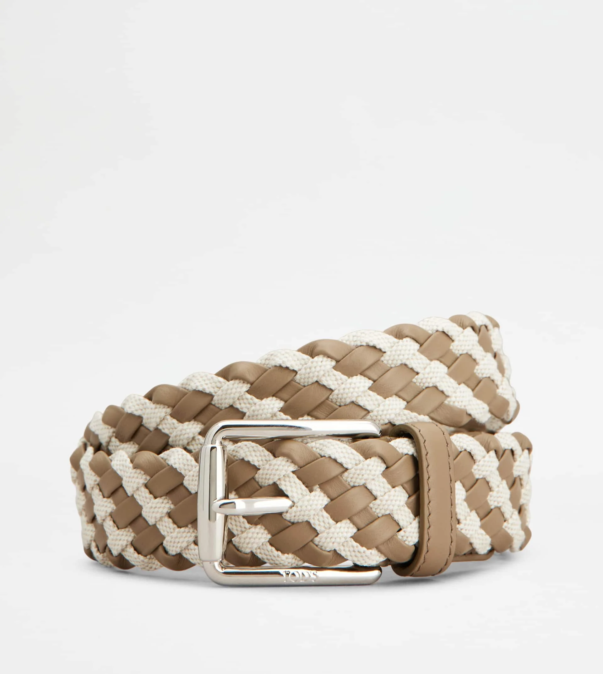 BELT IN LEATHER AND CANVAS - 1