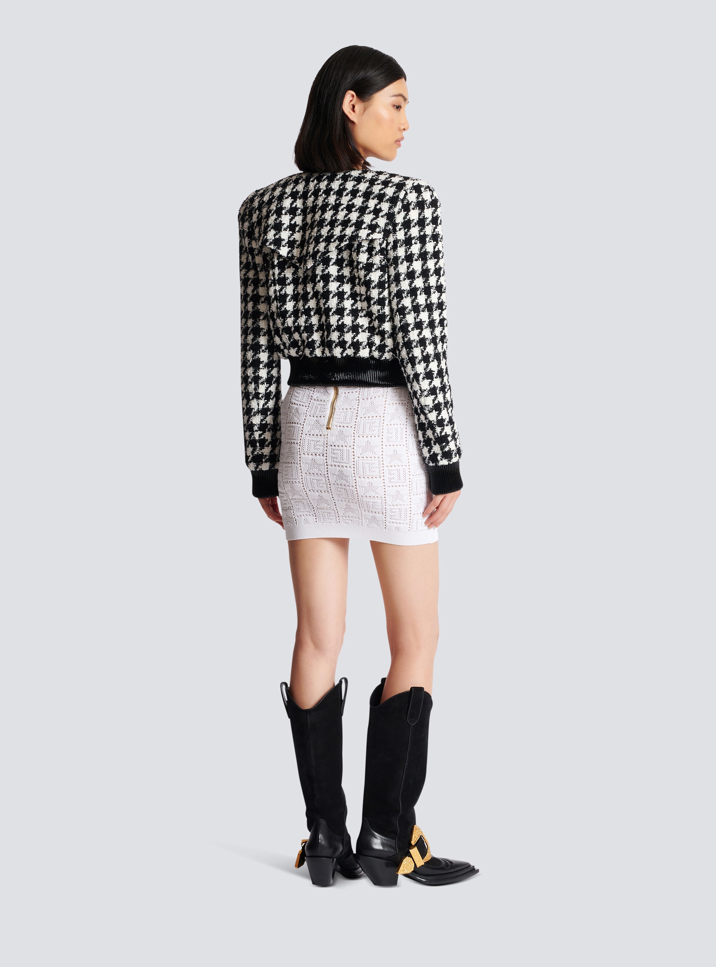 Houndstooth tweed jacket - 4