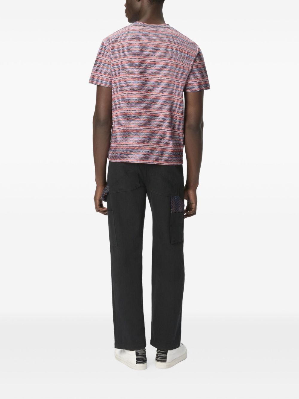 zig-zag pattern crew-neck T-shirt - 3
