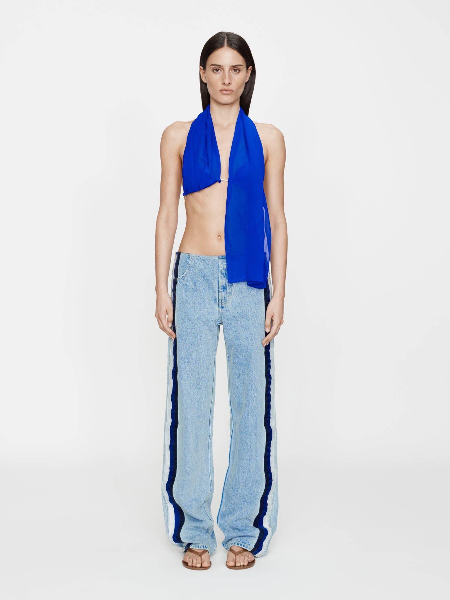 Silk Scarf Chain Bra Top - 4