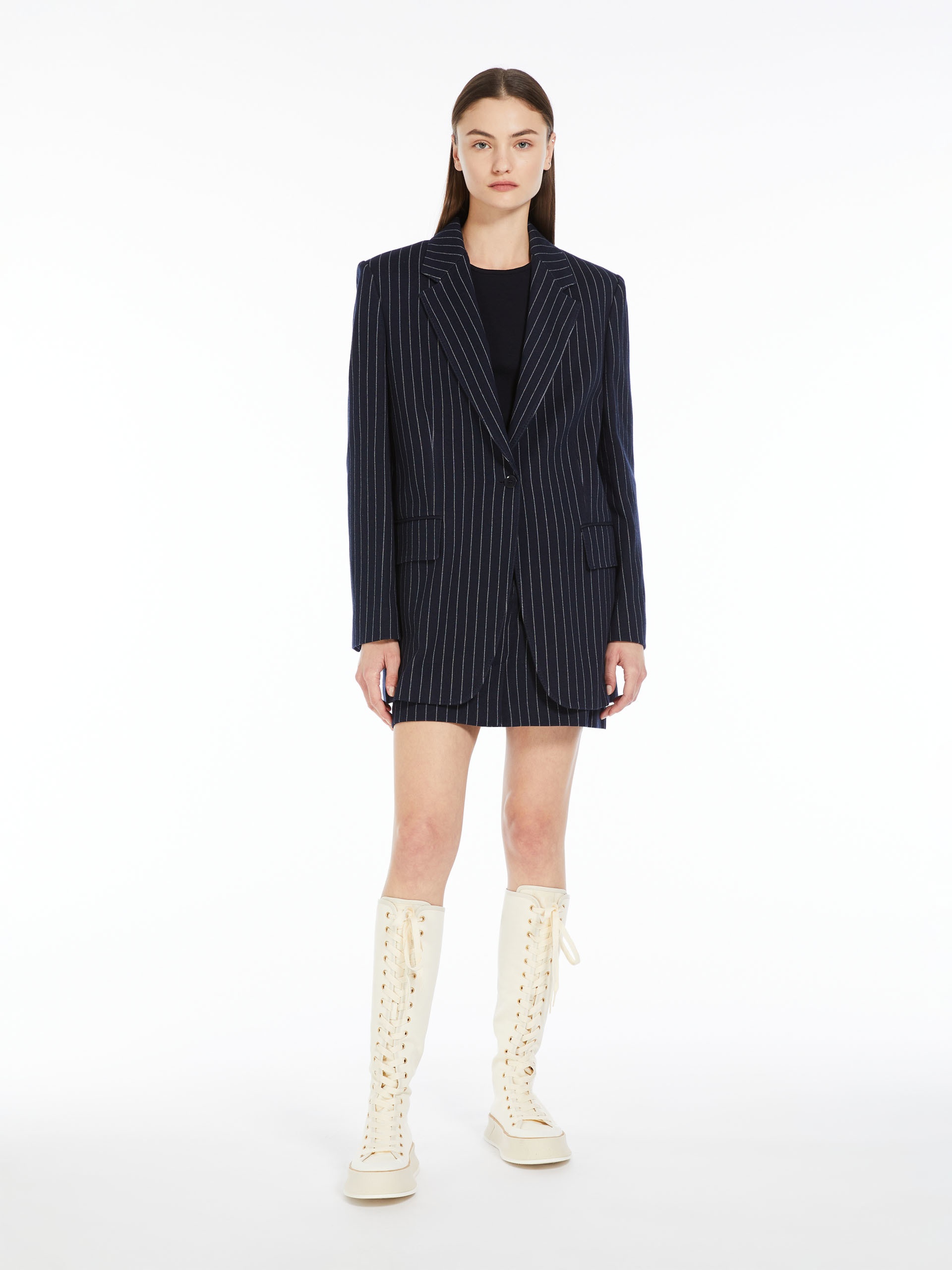 Cashmere blend pinstriped jacket - 2