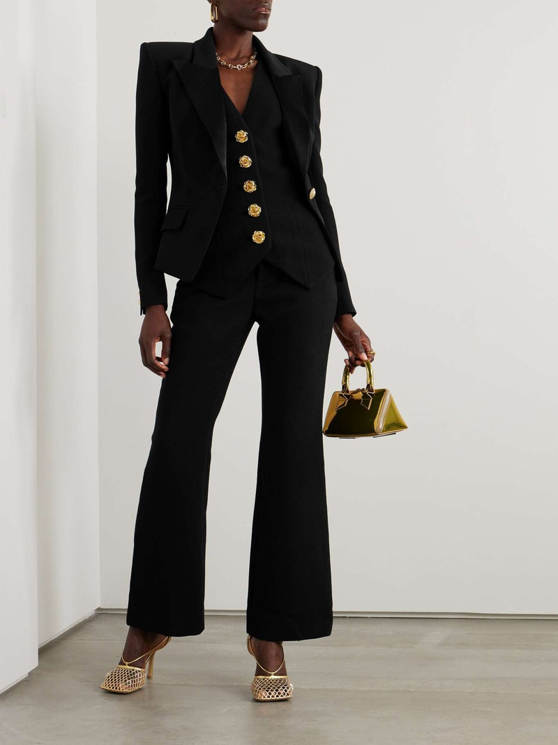 Balmain Wool-crepe flared pants outlook