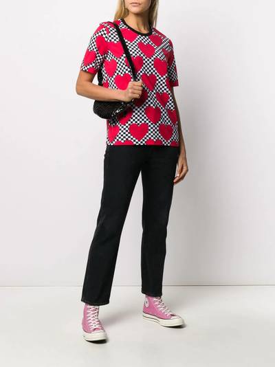 Moschino check heart print T-shirt outlook