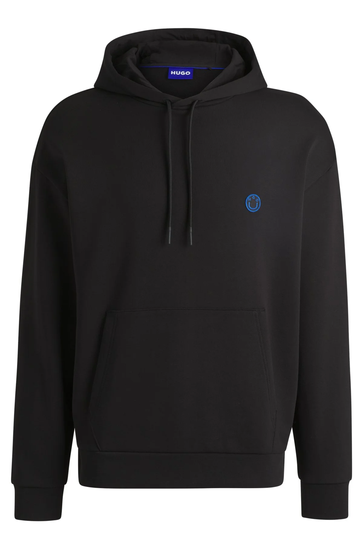 COTTON-TERRY HOODIE WITH HAPPY HUGO LOGO - 1