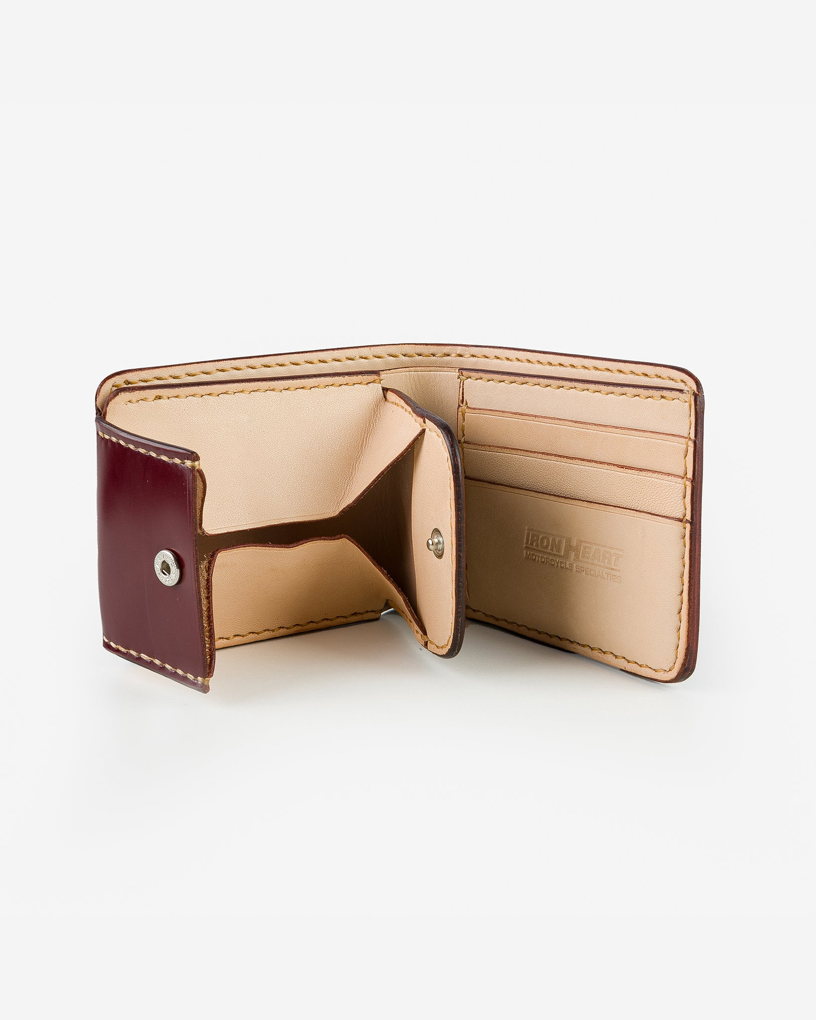 IHG-01-OXB Small Shell Cordovan Wallet - Oxblood - 4