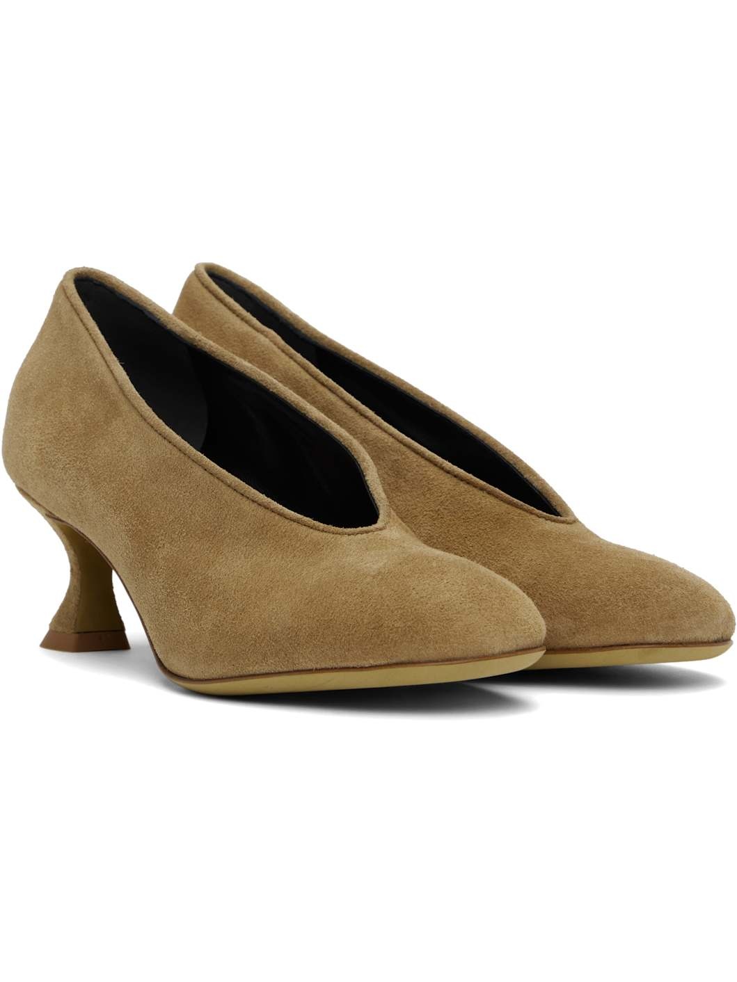 Beige Duck Suede Heels - 4