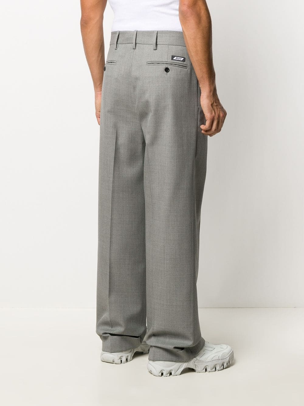 wide-leg tailored gabardine trousers - 4