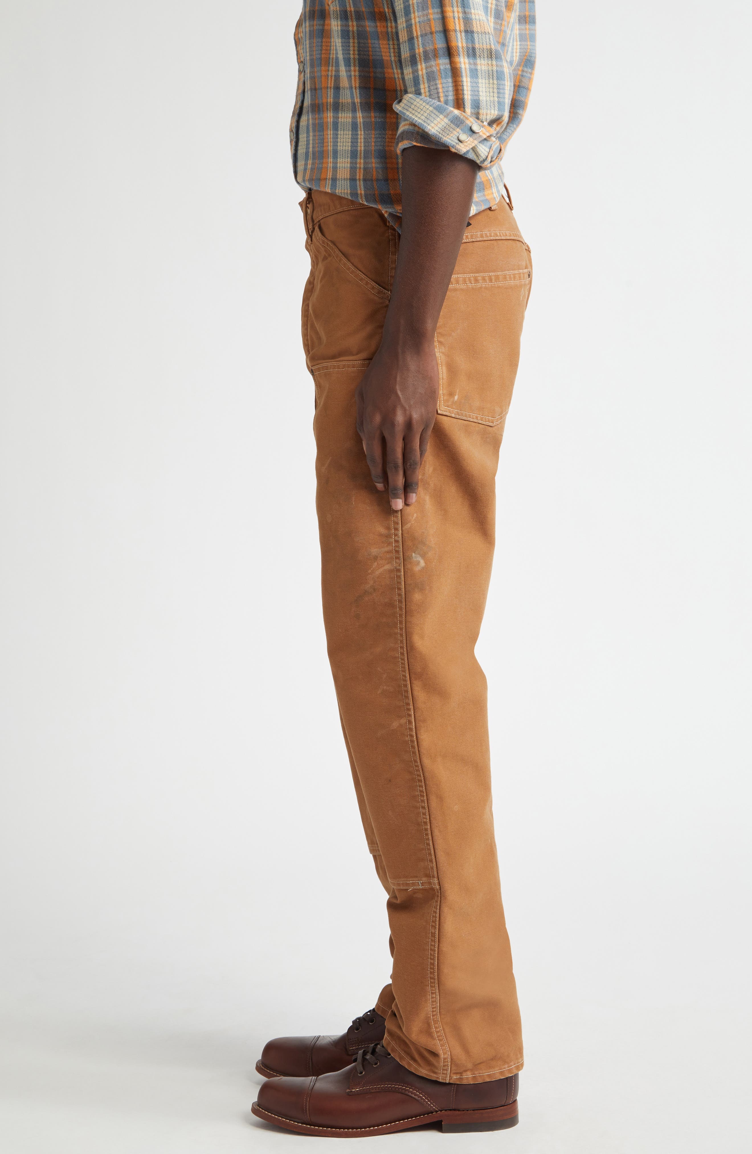 Double RL Hamilton Distressed Carpenter Pants in Khaki at Nordstrom - 4