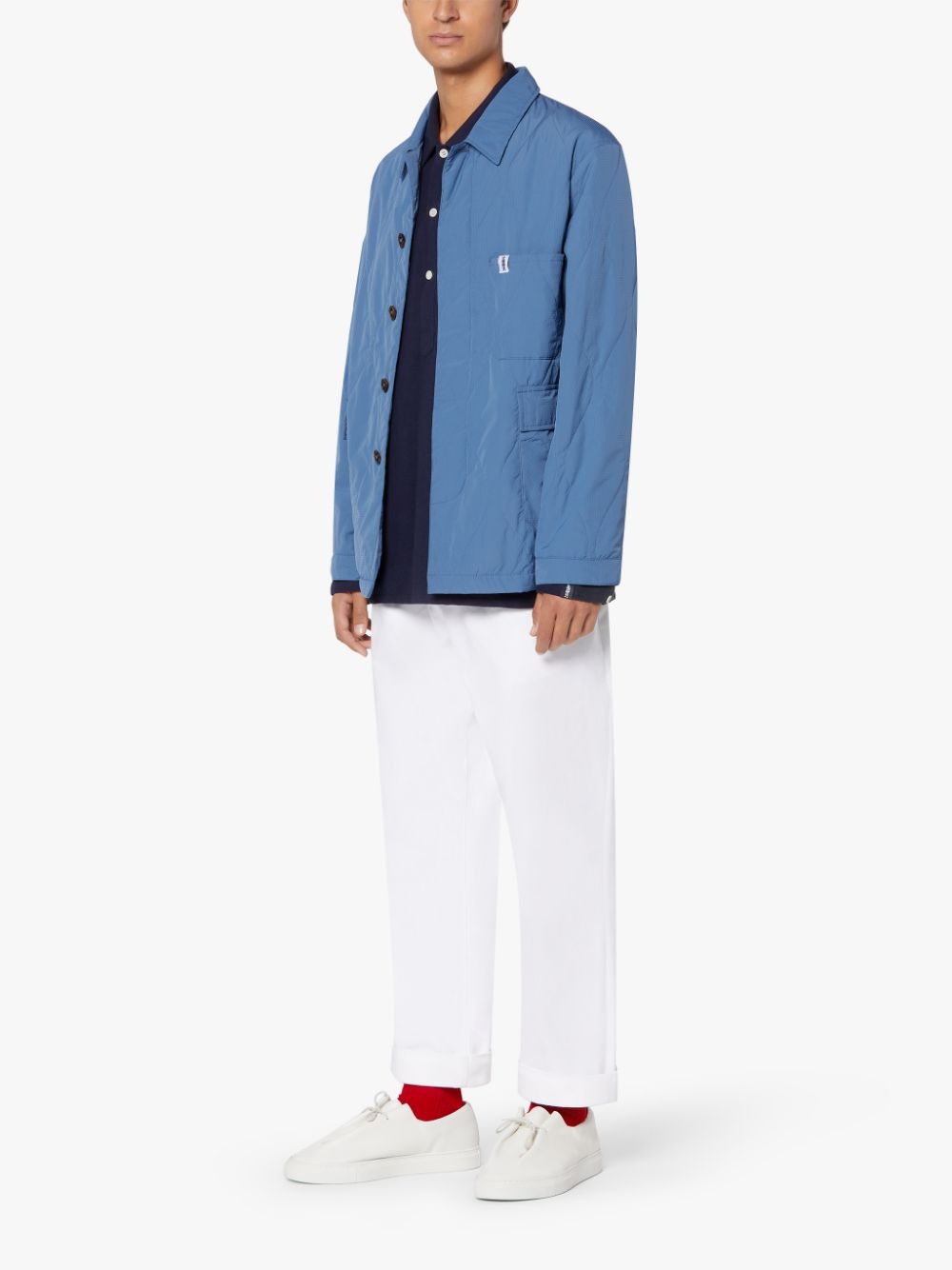 SEESUCKER CHORE SKY BLUE QUILTED JACKET | GQM-215 - 4