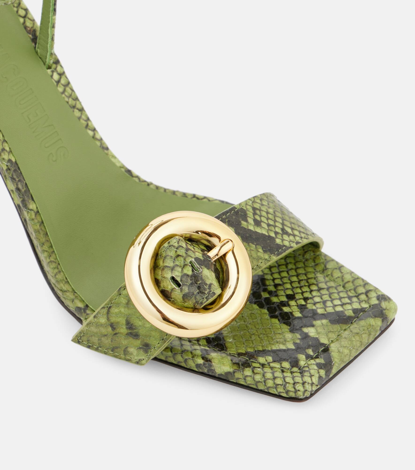 Les Sandales Regalo croc-effect leather sandals - 6