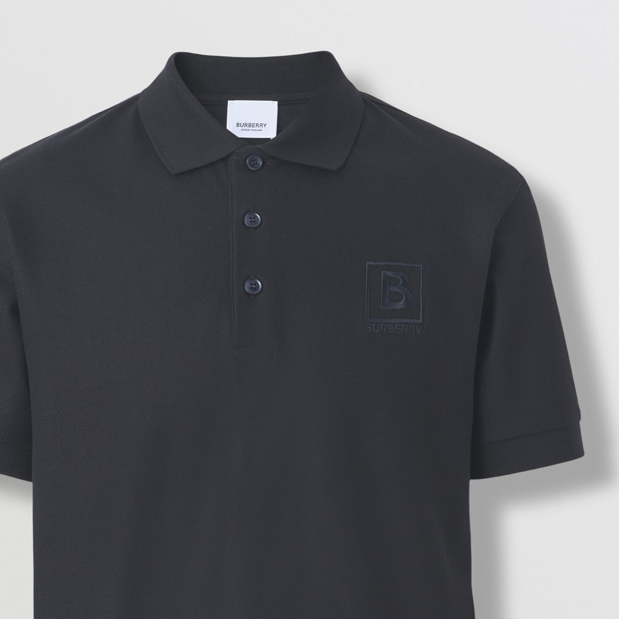 Letter Graphic Cotton Piqué Polo Shirt - 1