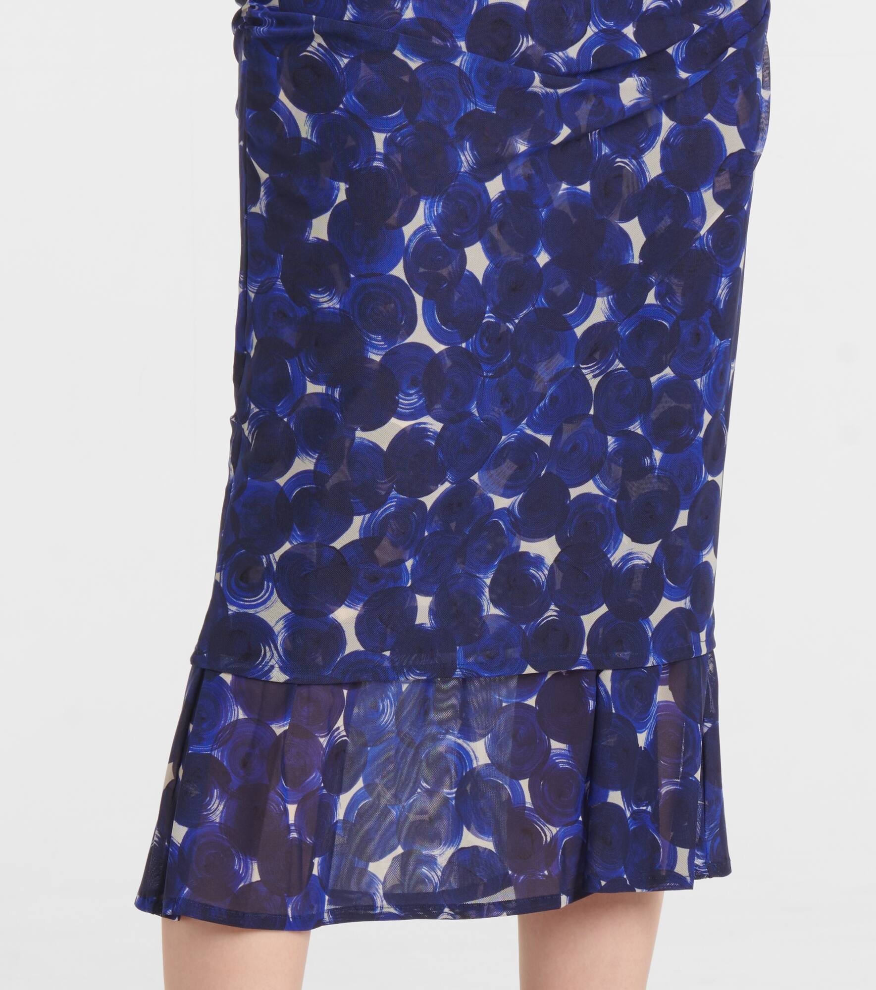 Printed gathered jersey midi skirt - 5