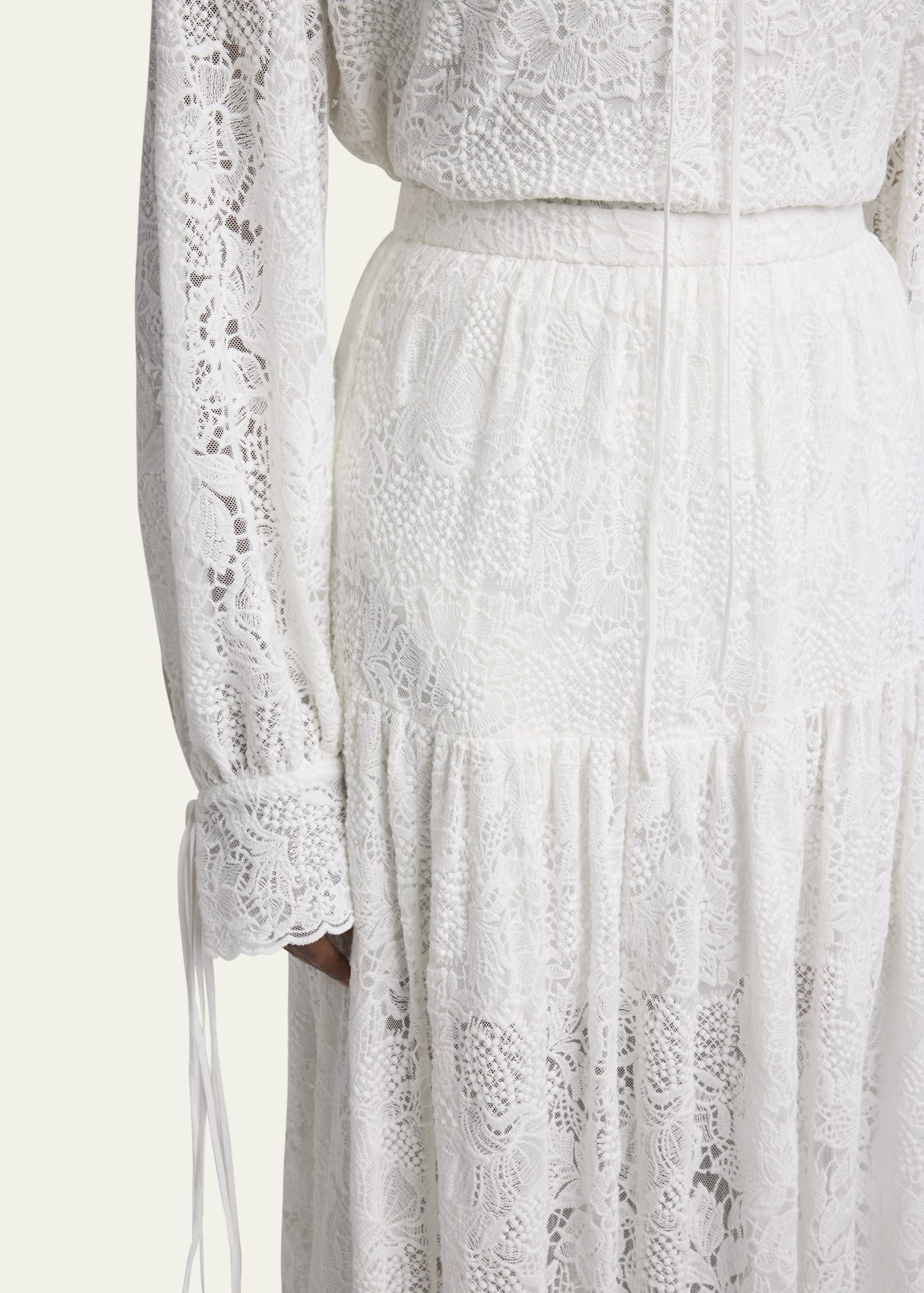 Tiered Floral Lace Skirt - 5