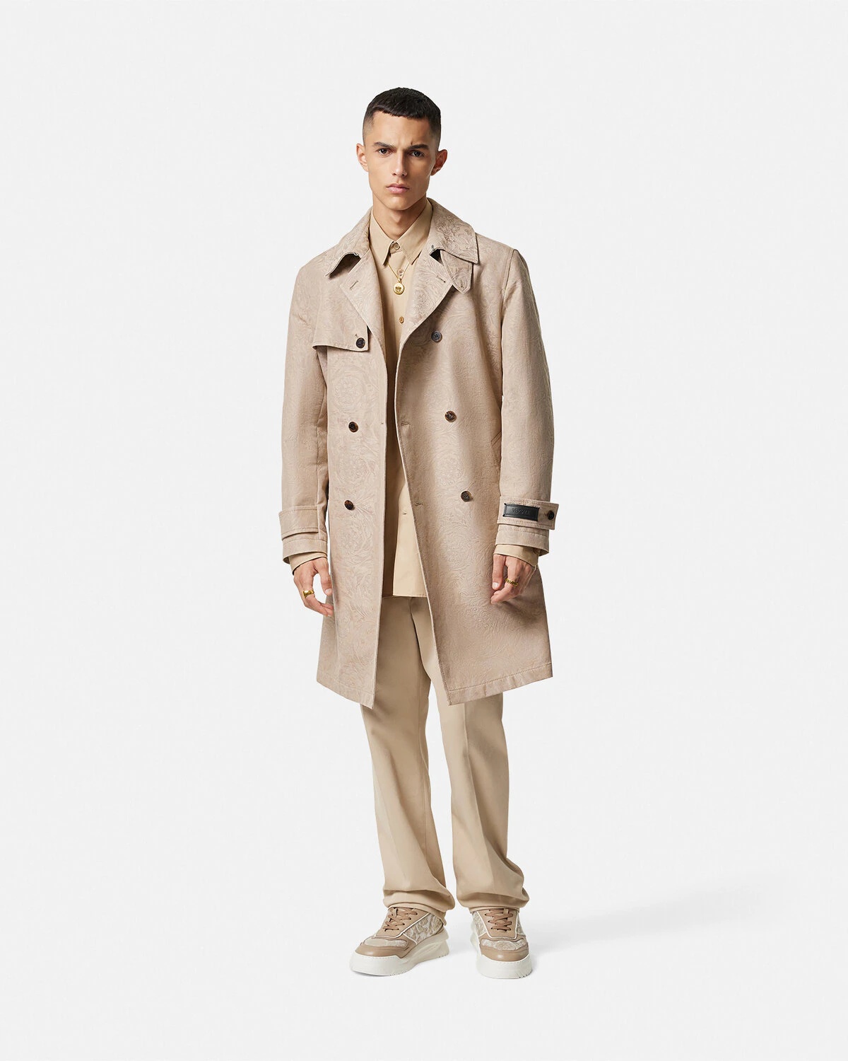 Barocco Jacquard Trench Coat - 2