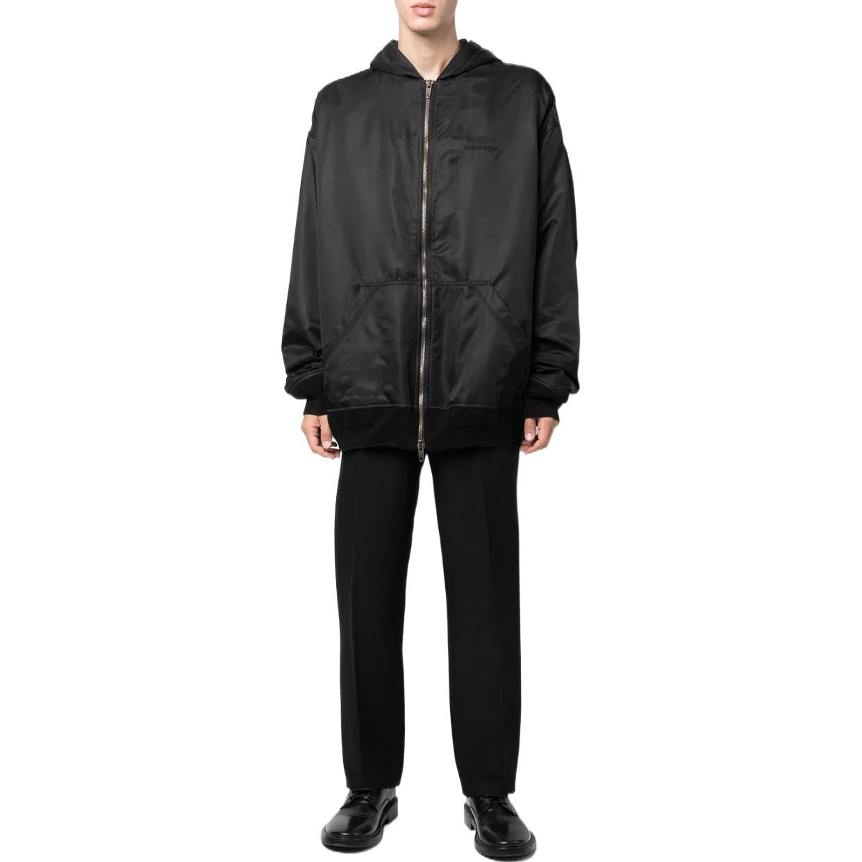 Balenciaga 3B Sports Icon Padded Zip-Up Hoodie 'Black' 698867TMO131000 - 3