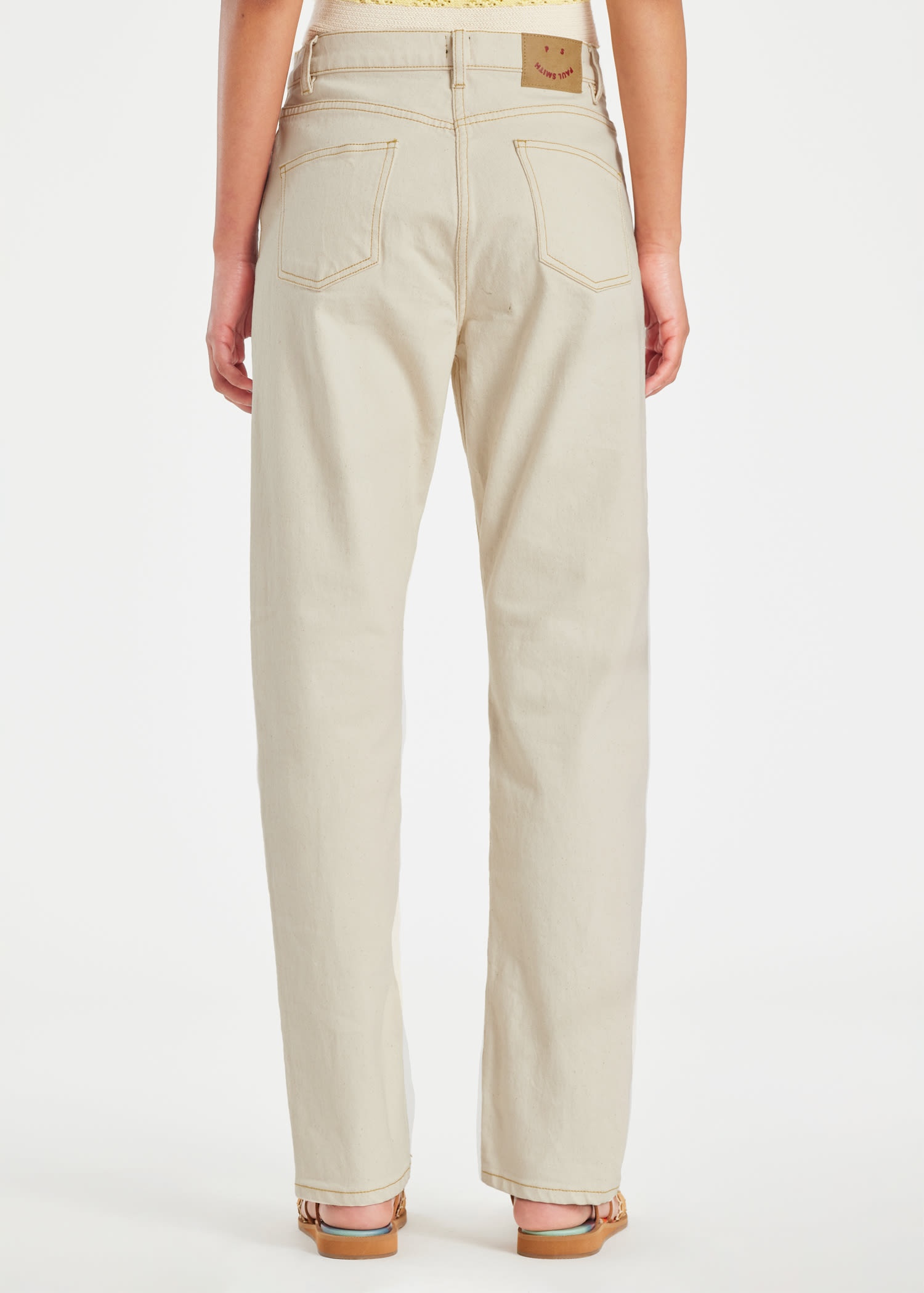 Ecru Straight-Leg Jeans - 4