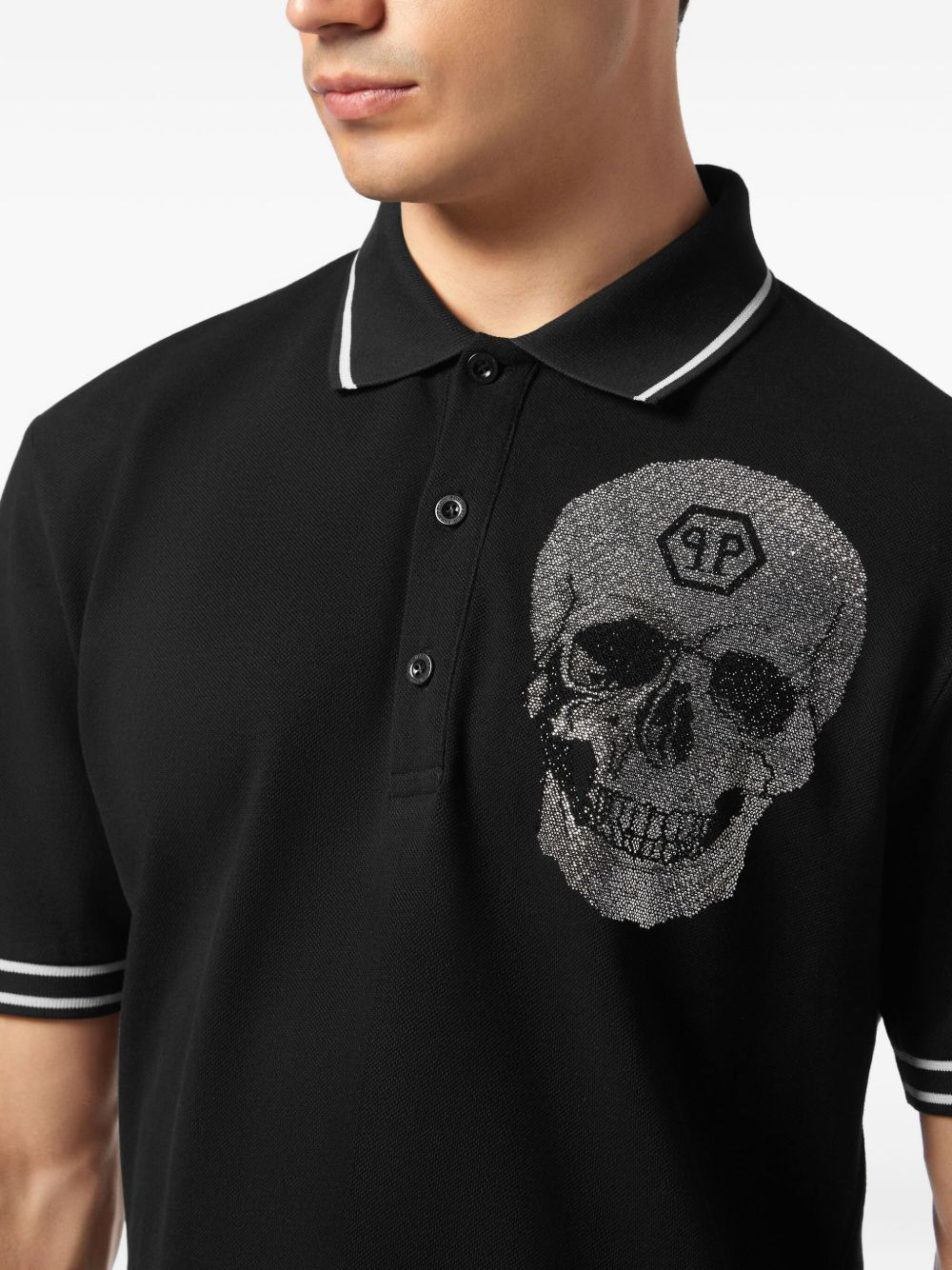 crystal-embellished polo shirt - 4