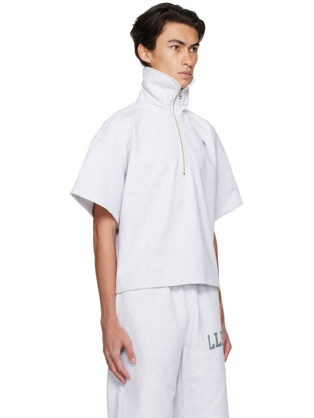 SSENSE Exclusive Gray Half-Zip Polo - 2