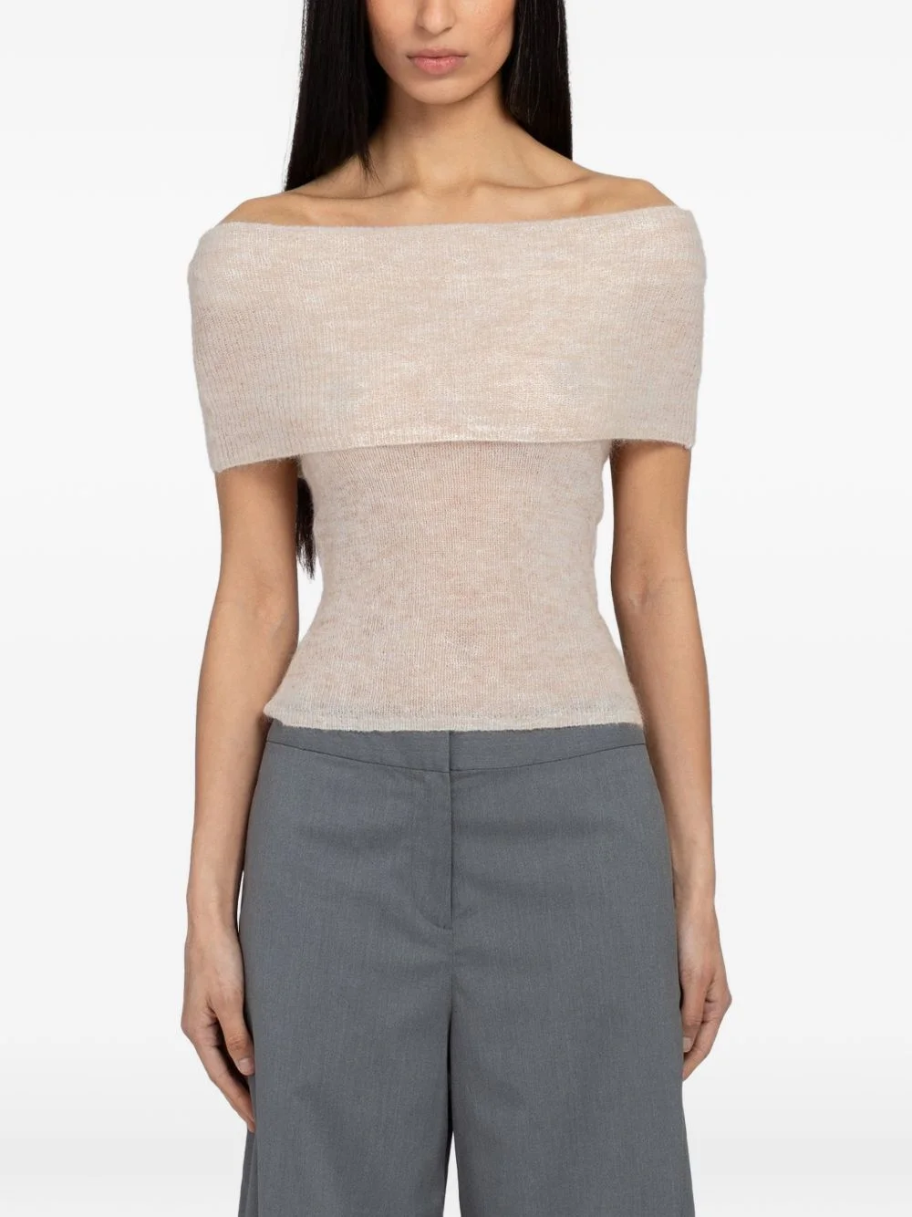 Sahera off-the-shoulder foldover top - 1