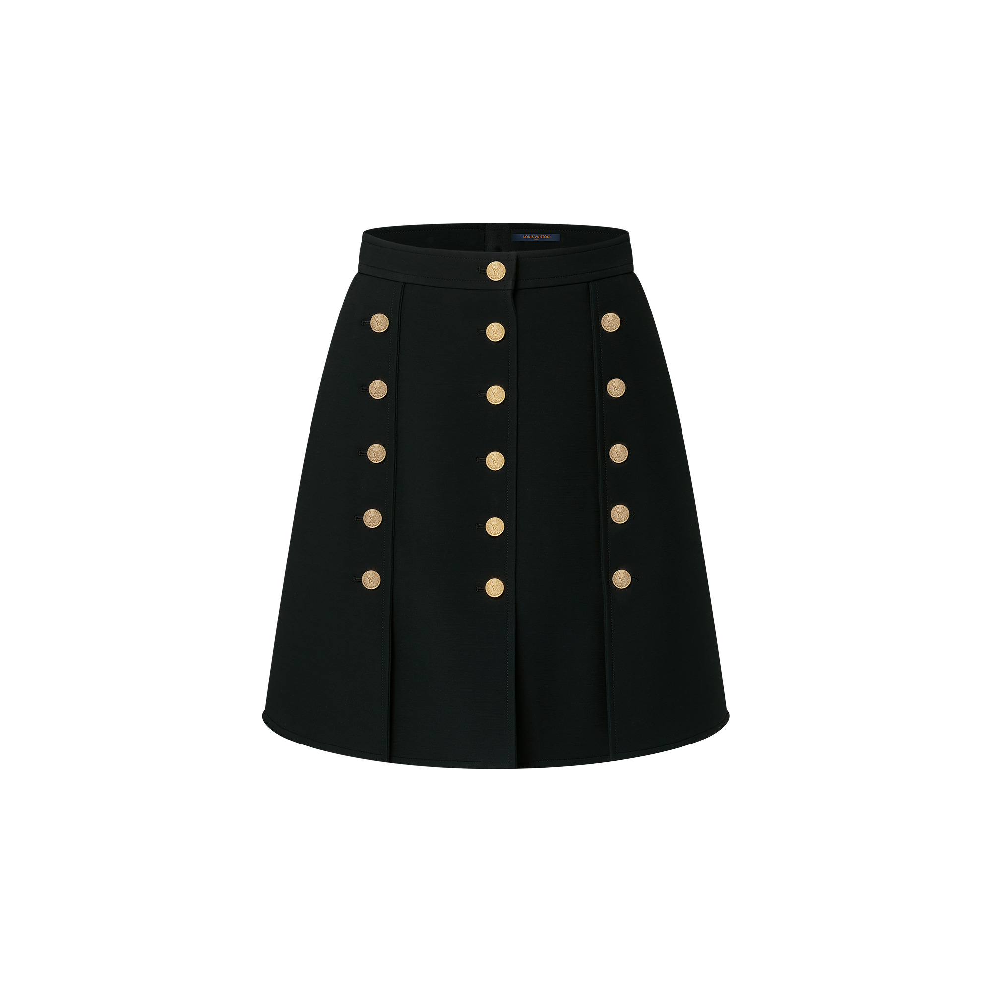 Button Trim Mini Skirt - 1