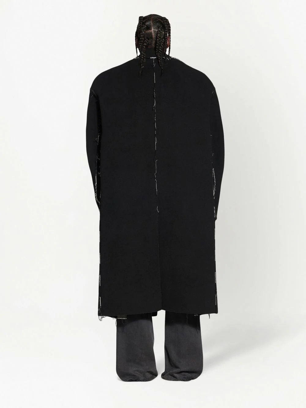 raw-edge oversized coat - 2