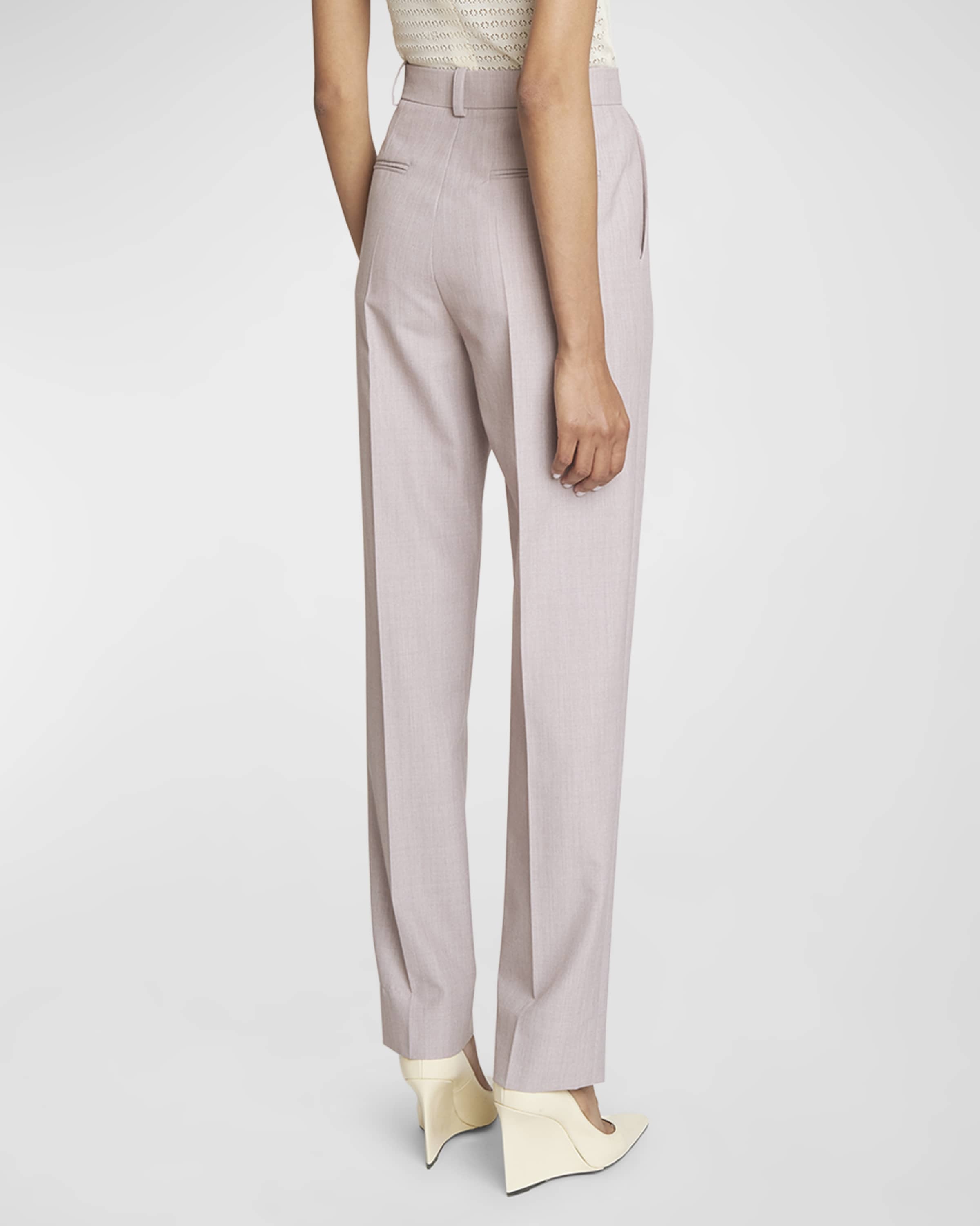 Wool-Blend High Waisted Trousers - 4