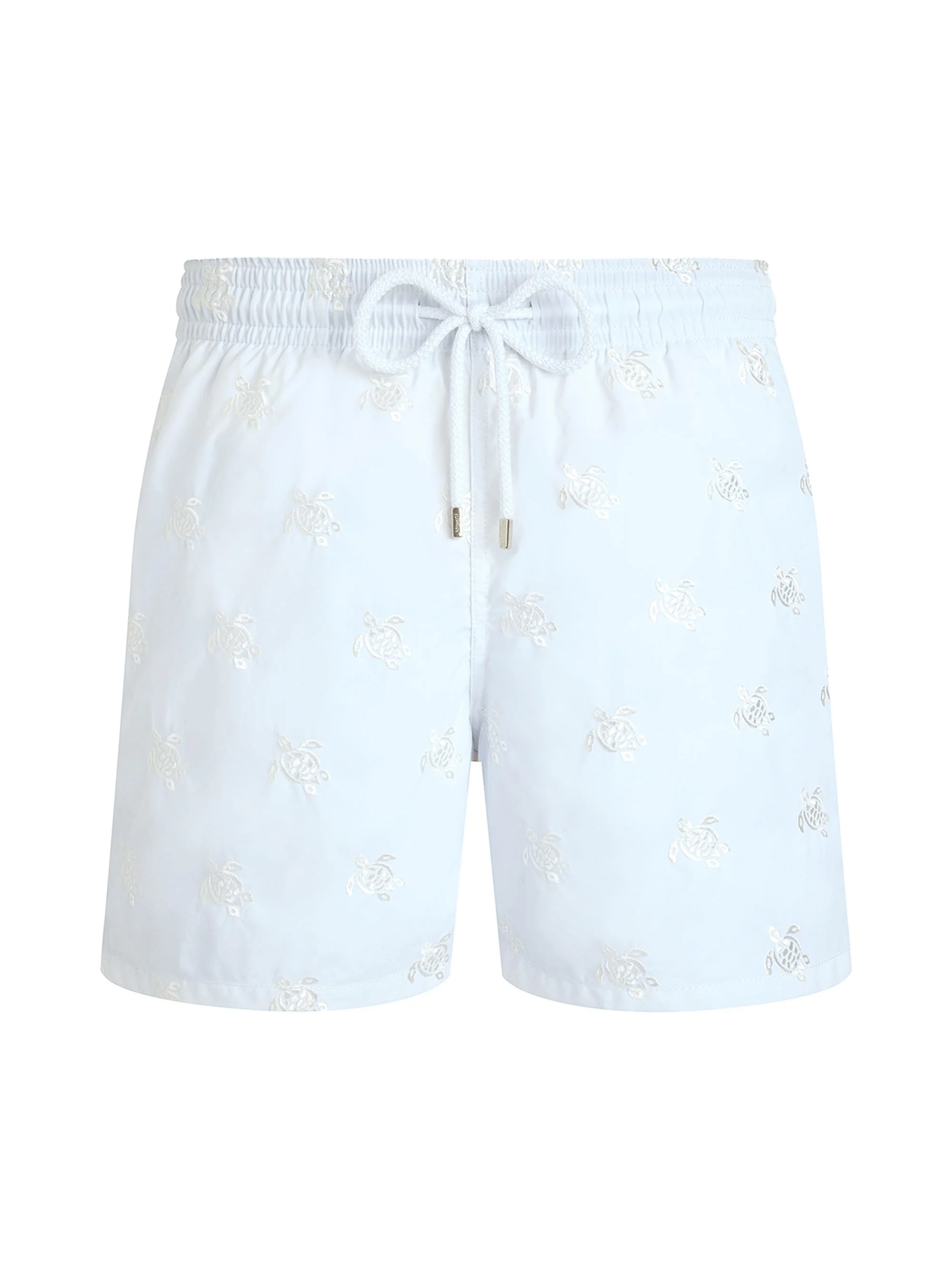 Men's Embroidered Micro Ronde des Tortues Diagonal Swim Trunks - Blanc - 1