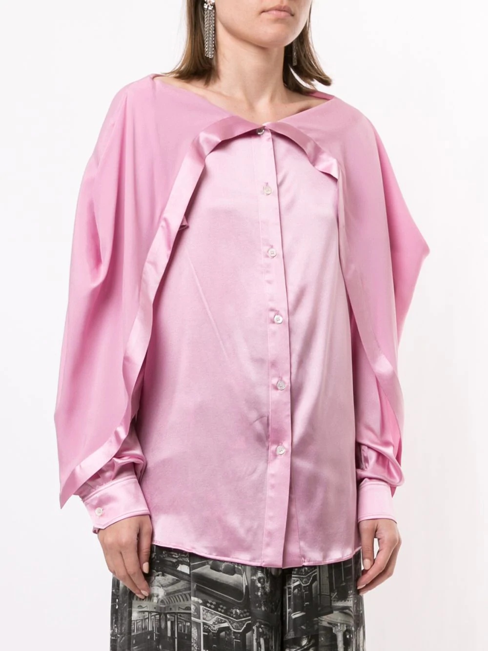 cape-detail blouse - 3