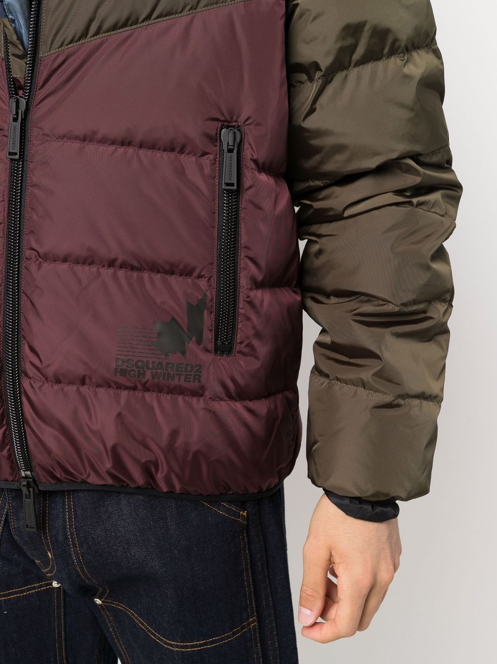 colour-block padded jacket - 5