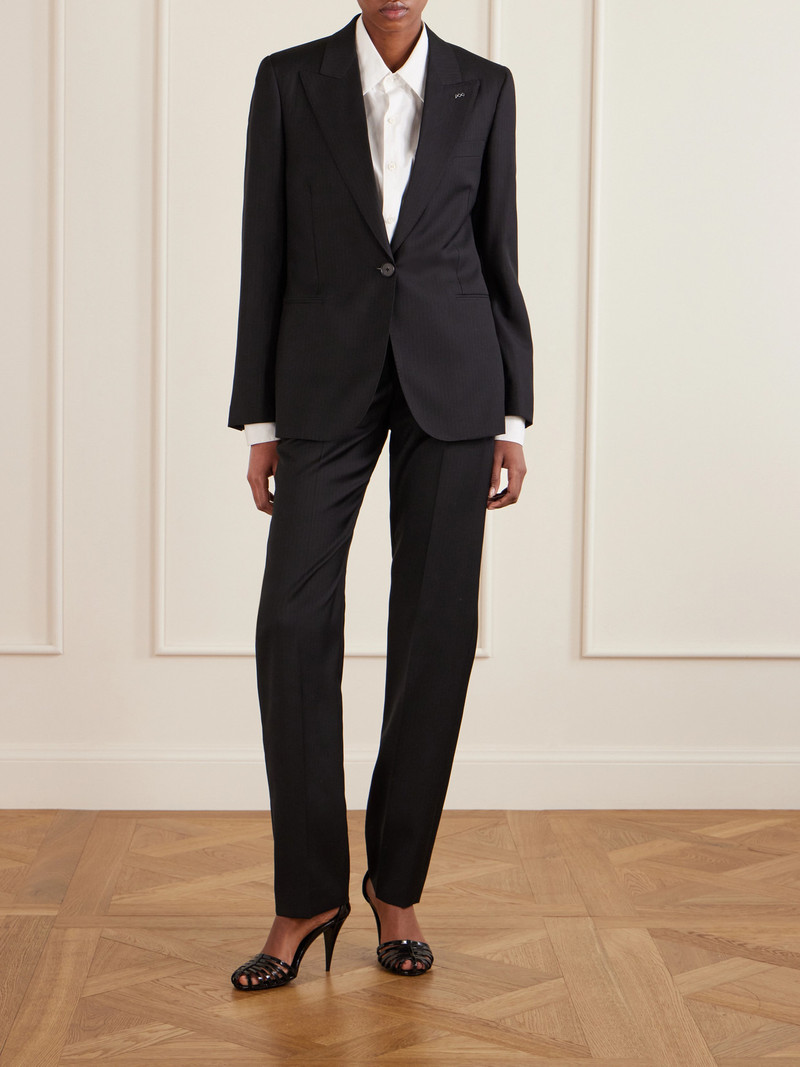 Givenchy Pinstriped Wool Low-rise Tapered Pants outlook