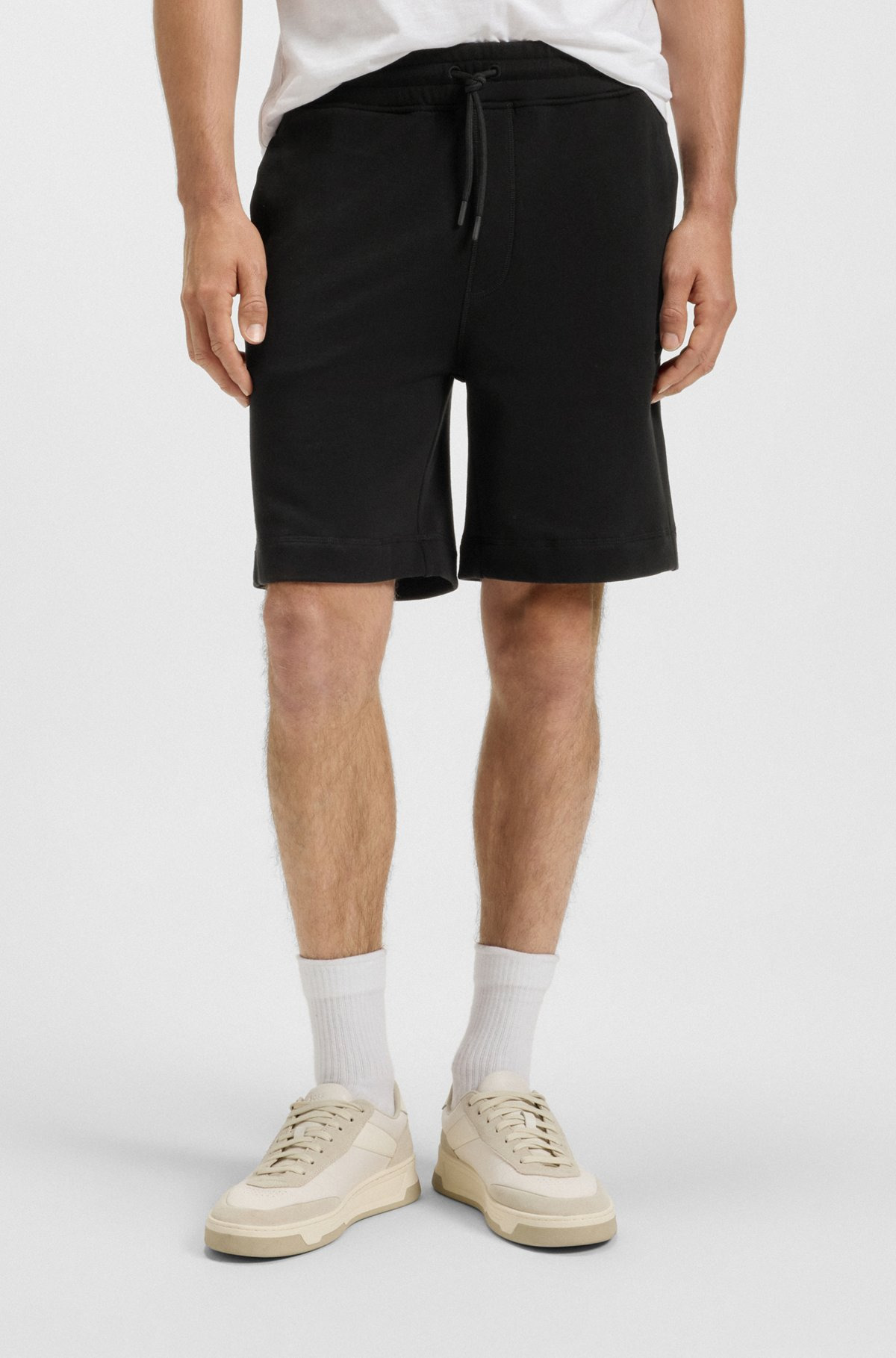 COTTON-TERRY REGULAR-FIT SHORTS WITH LOGO BADGE - 2