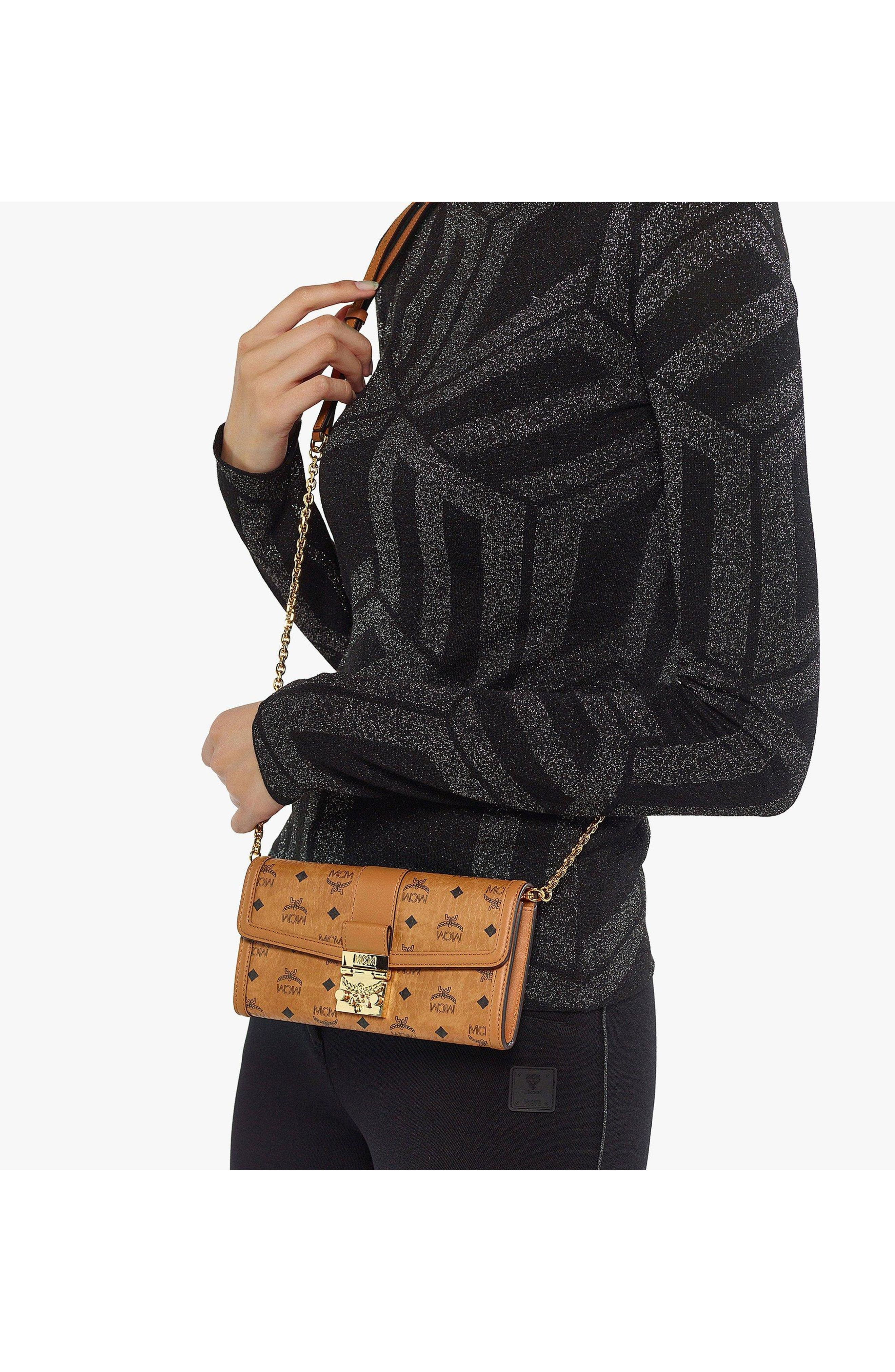 MCM Tracy Wallet on Chain in Visetos in Cognac at Nordstrom - 5